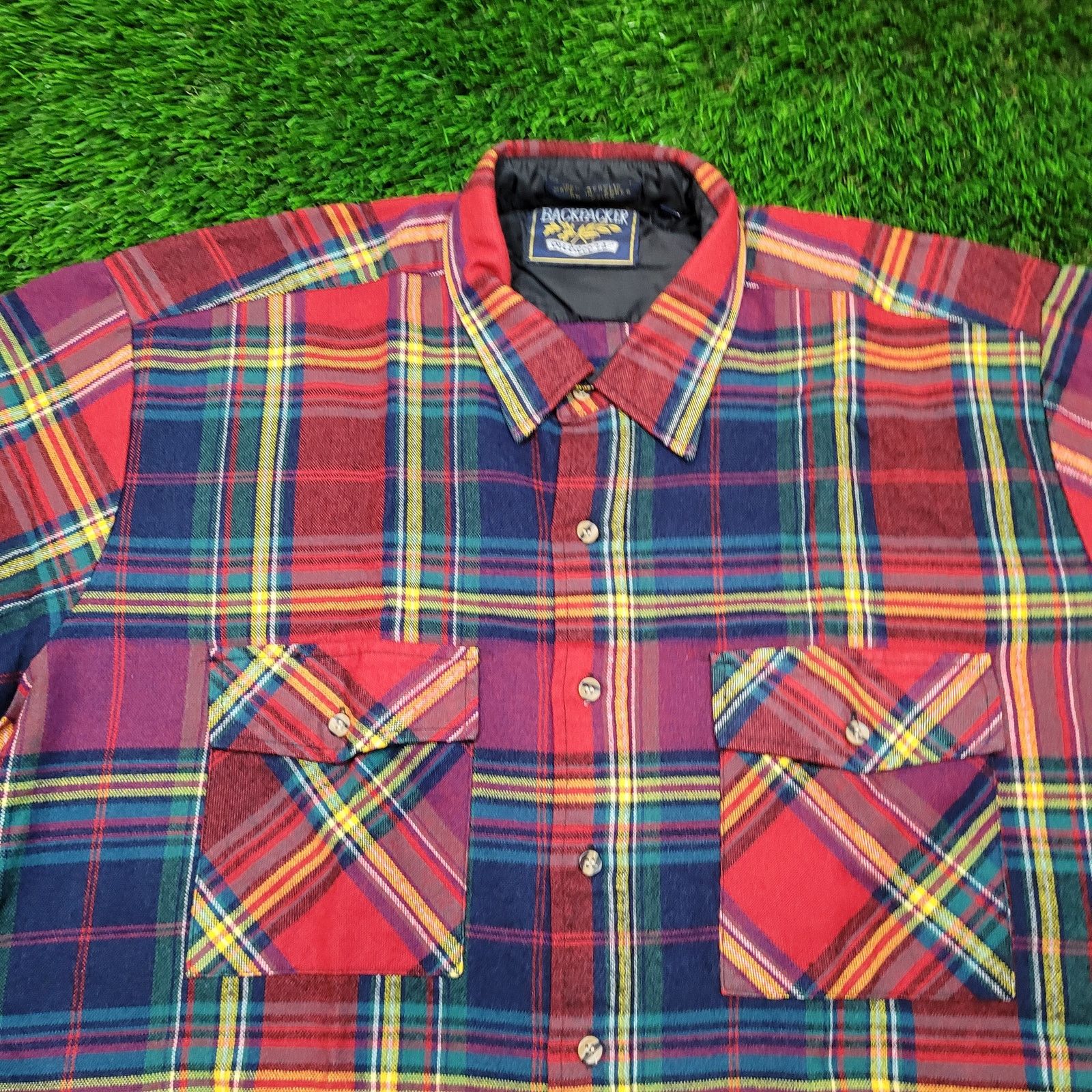 Vintage VTG 90s Grunge Plaid Flannel Shacket XL Baggy (Fits 2XL) Size US XL / EU 56 / 4 - 2 Thumbnail