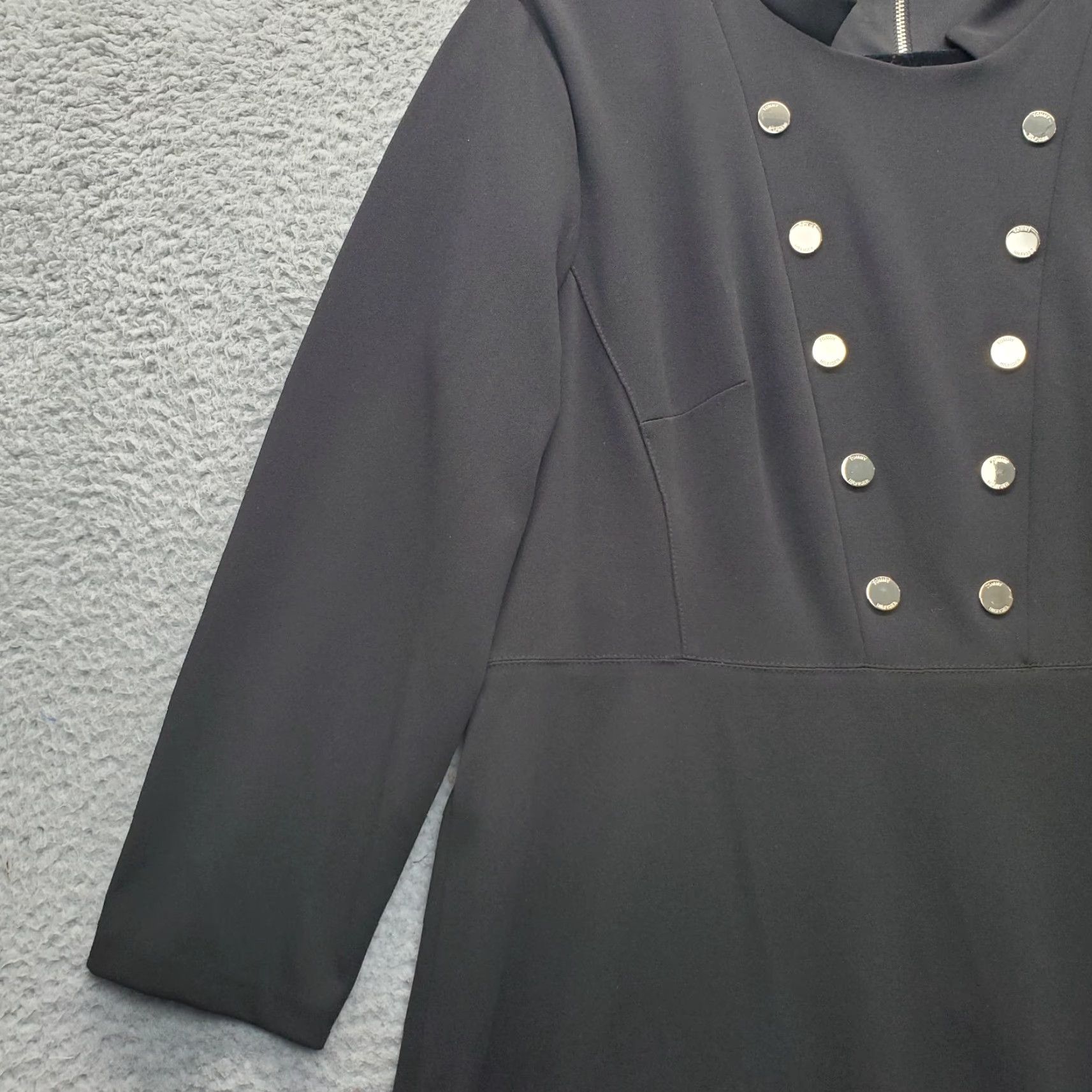 Tommy Hilfiger Tommy Hilfiger Shift Dress Womens 16 Black Crew Neck Button Detail Back Zip Shirt Womens Size 16 Black Casual Dress 90s? Size XXL / US 16-18 / IT 52-54 - 7 Thumbnail