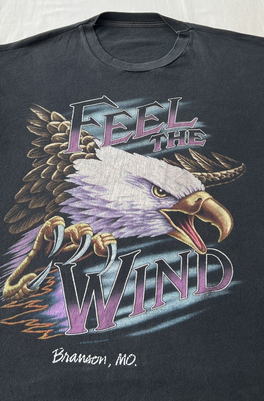 Vintage Vintage 90s Feel the Wind American Thunder Eagle T-shirt Size US XXL / EU 58 / 5 - 5 Thumbnail