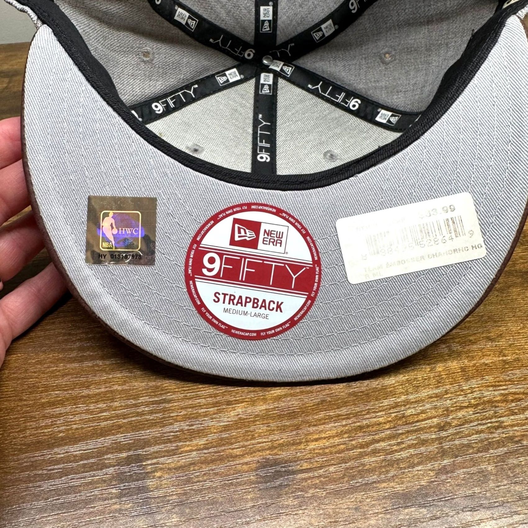 New Era New Era 9FIFTY NBA Charlotte Hornets Snapback Grey Burgundy Faux Leather Brim Hat Mens One Size Adjustable Vintage-inspired Sports Cap Size ONE SIZE - 5 Thumbnail
