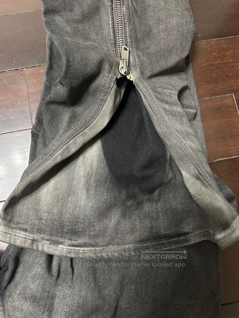 Rick Owens RICK OWENS Dark gray/wash gray Banana zipper denim pants Size US 31 - 5 Thumbnail