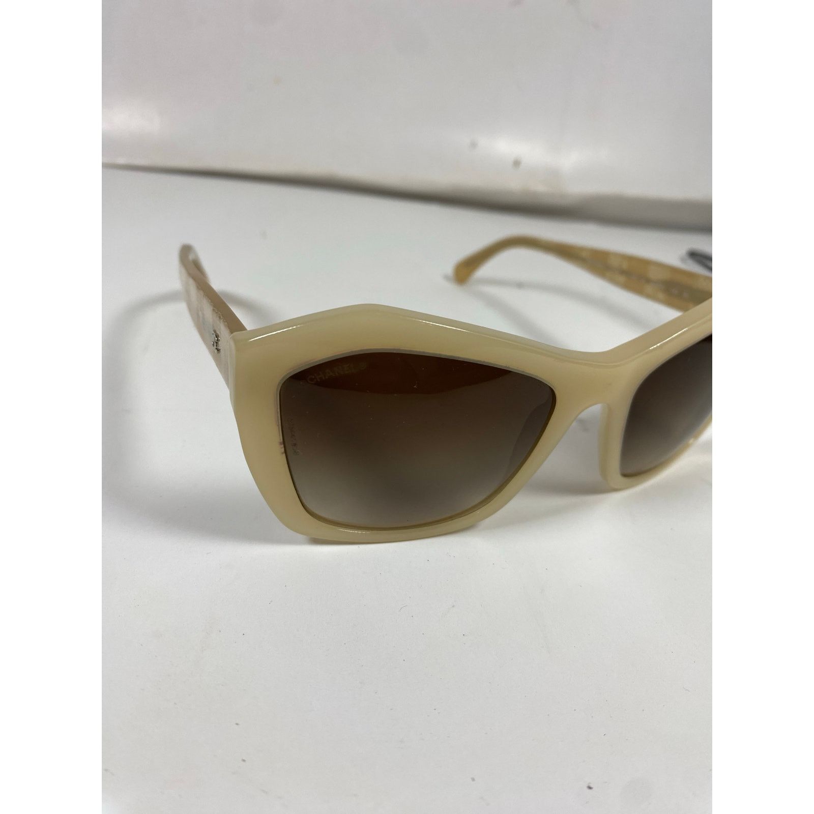 Chanel Chanel 5296 Sunglasses Pale Beige Frame & Gradient Lenses Size ONE SIZE - 9 Thumbnail
