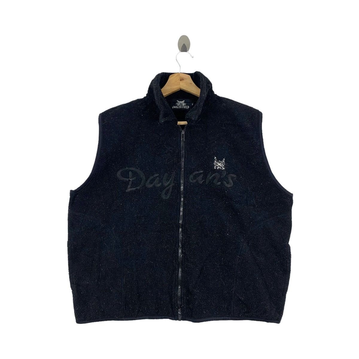 image of Vintage Wachi Field Day An’S Japanese Fleece Vest Jacket in Black, Men's (Size XL)