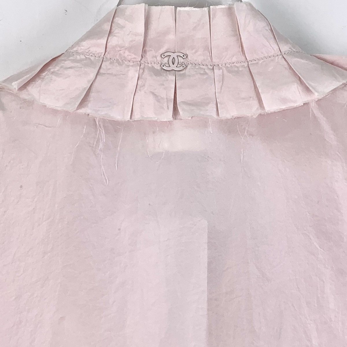 Chanel Chanel Pink Silk Ruffled Trim Sleeveless Blouse K26WX Size XS / US 0-2 / IT 36-38 - 5 Thumbnail