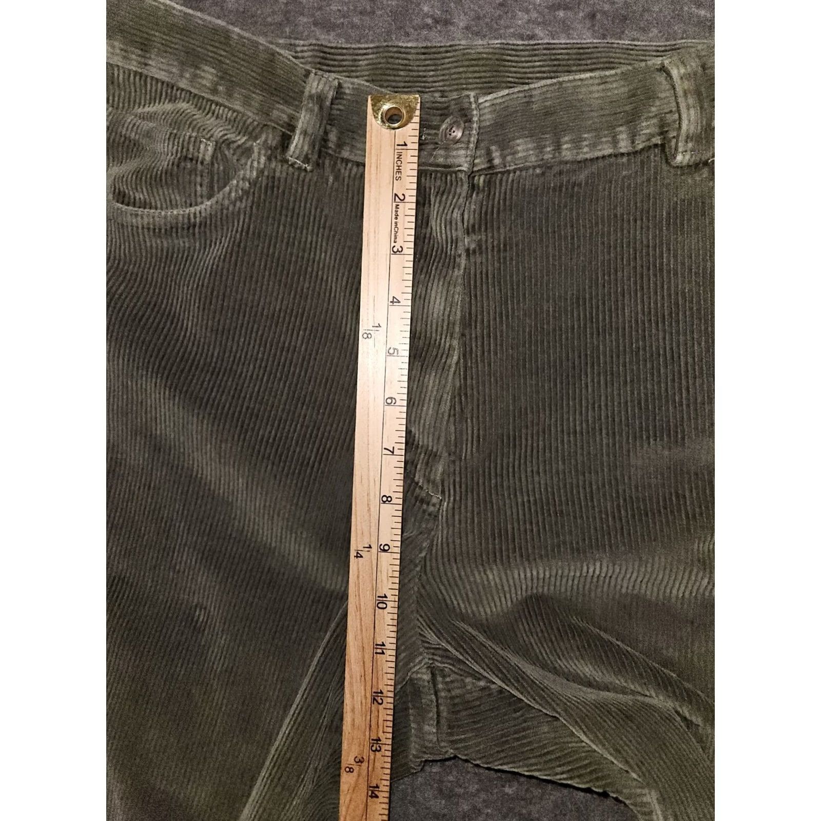 Ralph Lauren VINTAGE Lauren Ralph Lauren Corduroy Pants Womens 16 Olive High Rise 90s Straight Leg Pants Womens Mens Girls Size 38" / US 16 / IT 52 - 4 Thumbnail