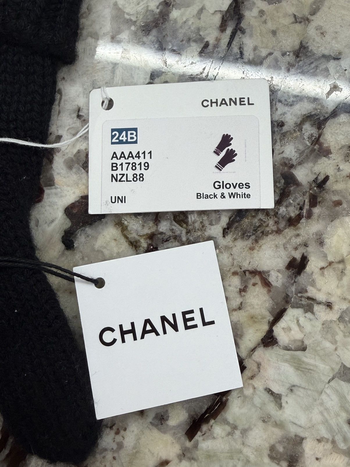 Chanel Chanel Gloves Black White Size ONE SIZE - 6 Thumbnail