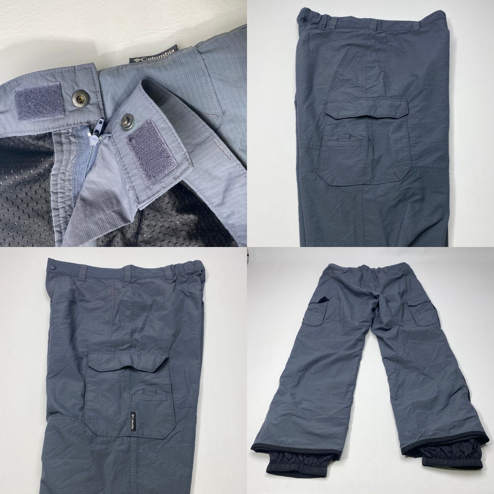 Vintage Columbia Cargo Pants Mens Large 36x32 Gray Black Elastic Waist Hiking Outdoor Pants Mens Gray-Columbia Cargo Outdoor Hiking 90s? Size US 36 / EU 52 - 8 Thumbnail
