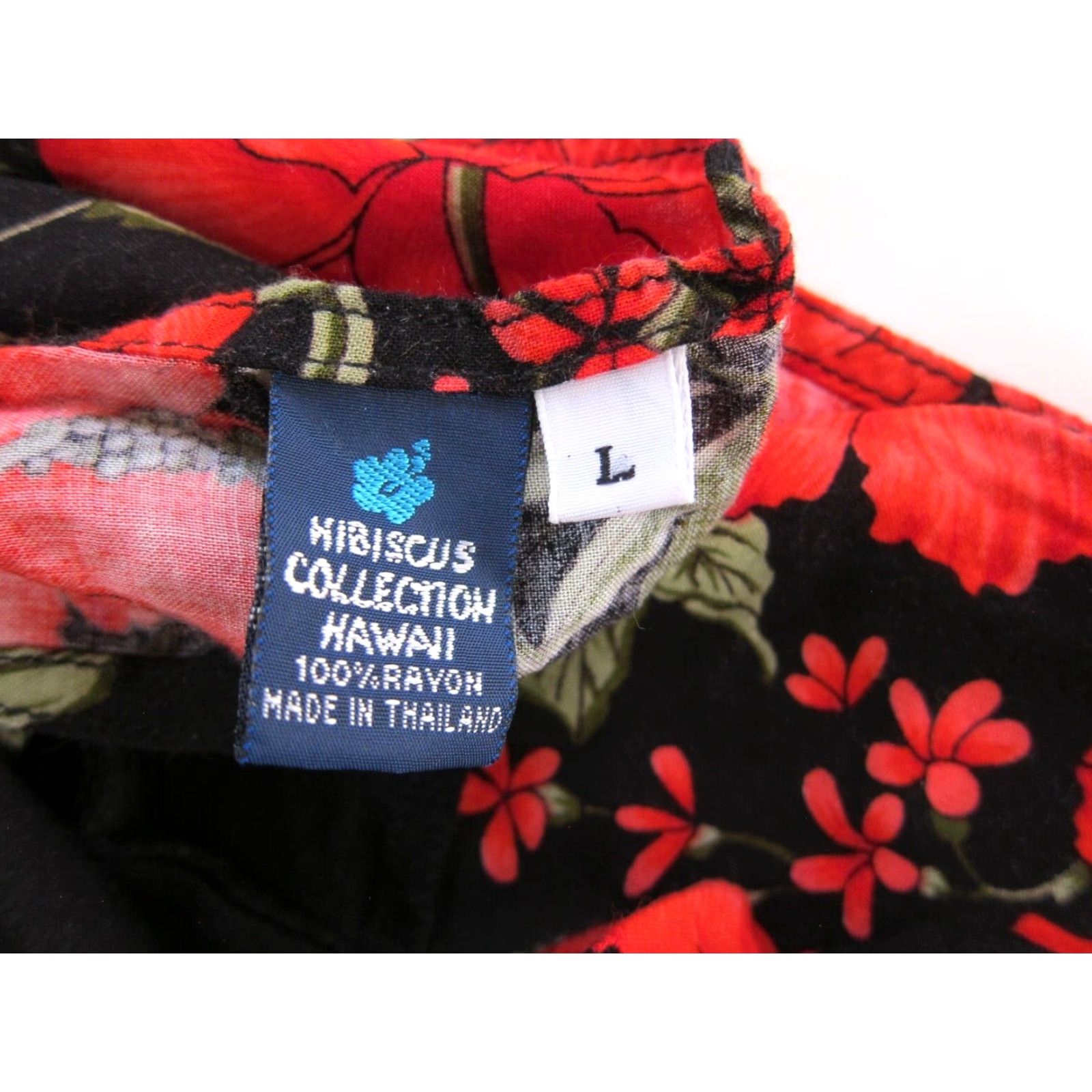 Vintage VINTAGE Hibiscus Collection Hawaii Rayon Black Red Floral Long Maxi Wrap Skirt L Size 36" / US 14 / IT 50 - 4 Thumbnail