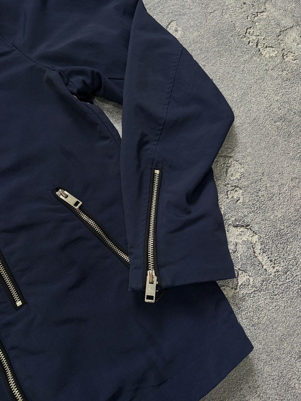 Diesel Diesel Blue Nylon Biker Bomber Jacket XL Cafe Racer Full Zip Size US XL / EU 56 / 4 - 9 Thumbnail