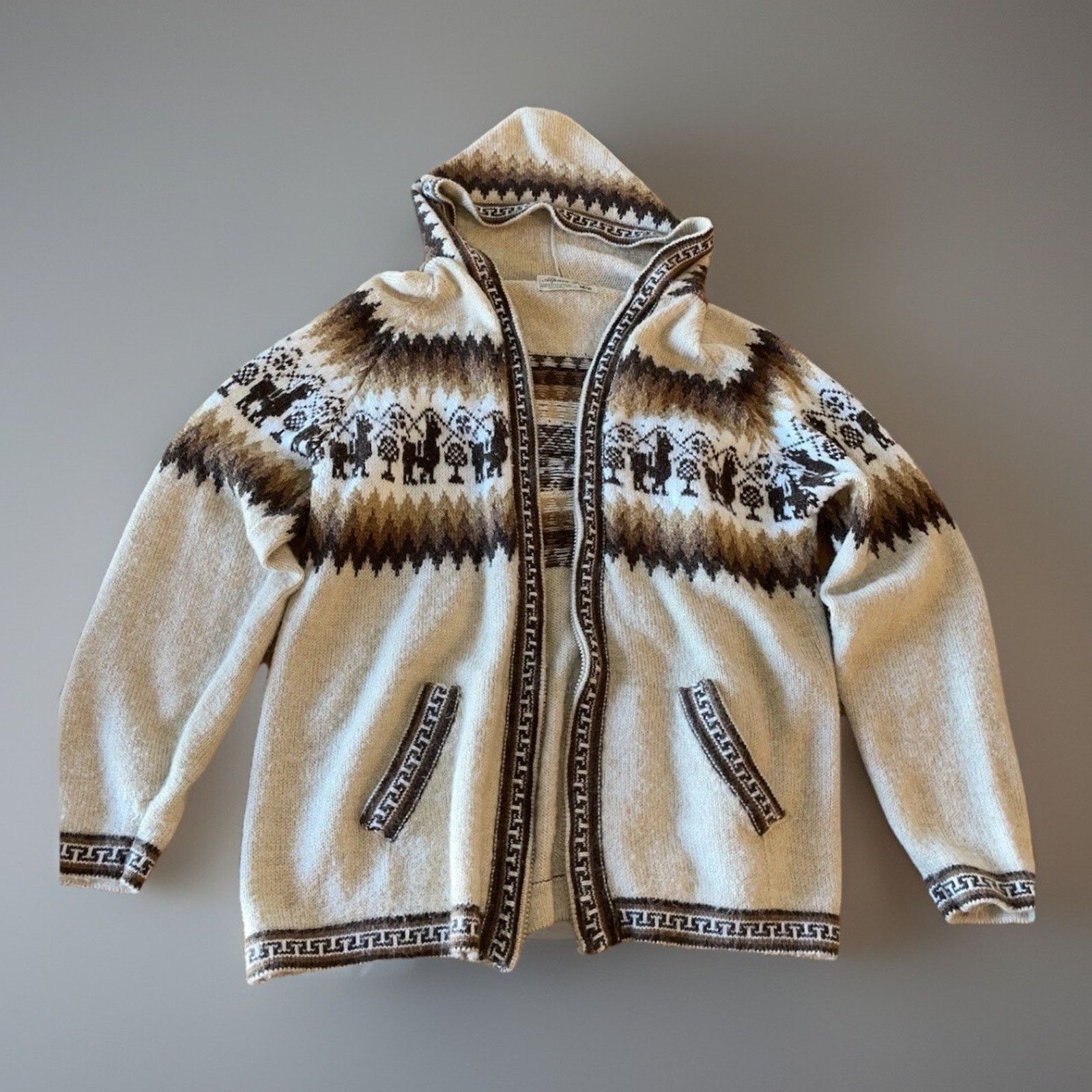 The Unbranded Brand Mens/Womens? Peruvian Alpaca Fina Wool Full Zip Size L Size L / US 10 / IT 46 - 1 Thumbnail
