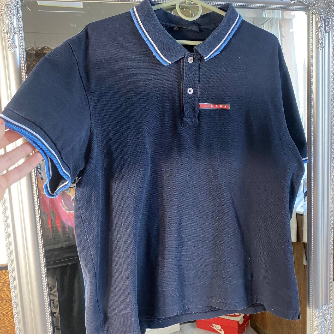 Prada Prada Polo T Shirt Red Tab Designer Size US L / EU 52-54 / 3 - 3 Thumbnail
