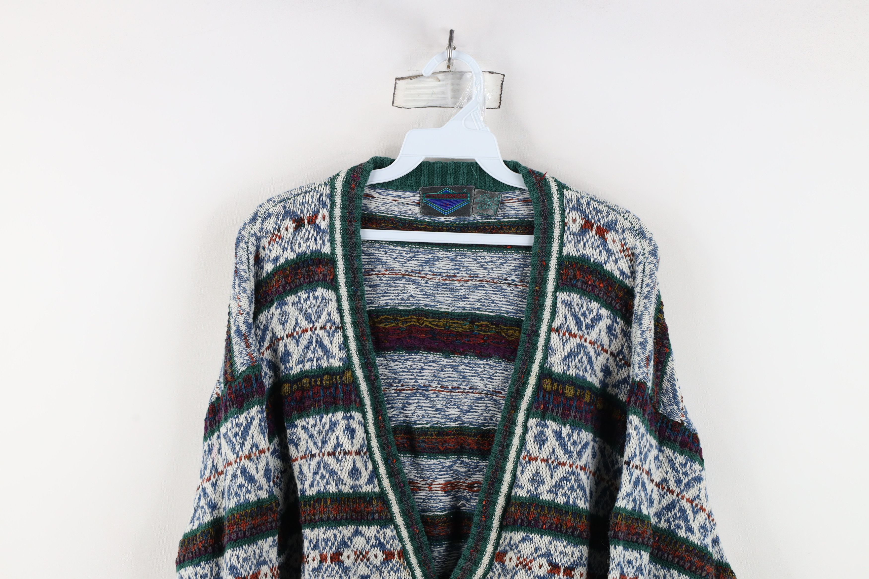 Vintage Vintage 90s Streetwear Fair Isle Knit Cardigan Sweater Size US M / EU 48-50 / 2 - 2 Thumbnail