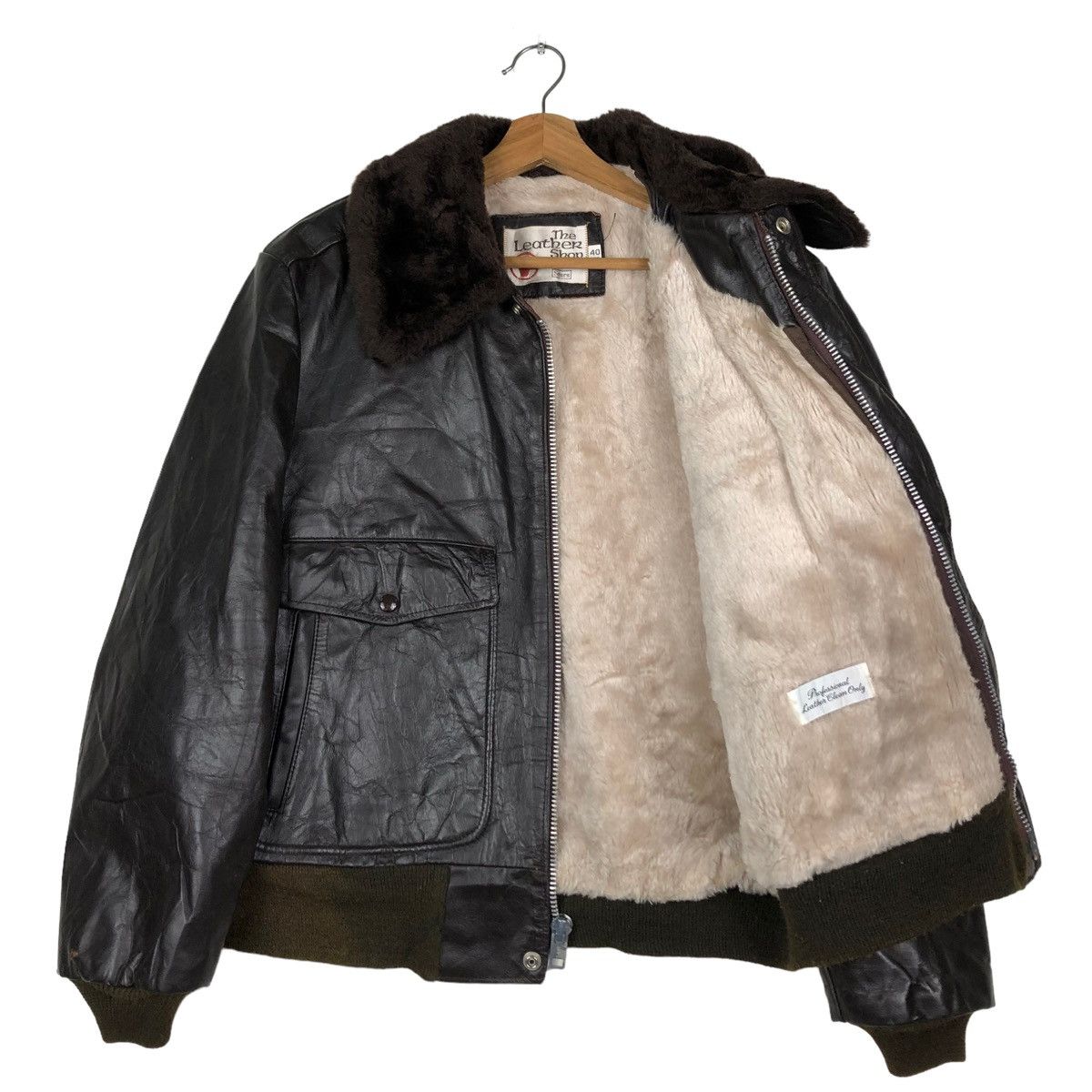 Vintage 🔥VTG 80’s GENUINE LEATHER JACKET SEARS USA MINK FUR COLLAR Size US M / EU 48-50 / 2 - 13 Thumbnail