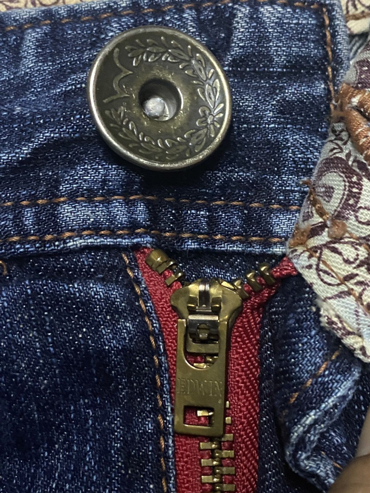 Junya Watanabe Edwin Blue Trip Thunder Faded Ripped Loose Jeans Size US 30 / EU 46 - 12 Thumbnail