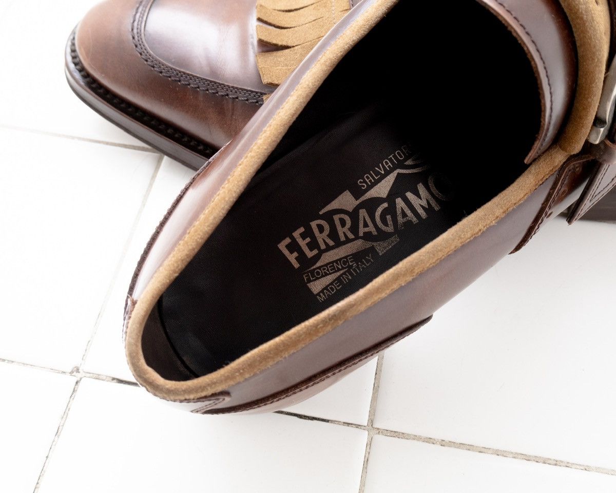 Salvatore Ferragamo Salvatore Ferragamo Monk Strap Shoes Tassel Brown Loafers Size US 8.5 / EU 41-42 - 10 Thumbnail