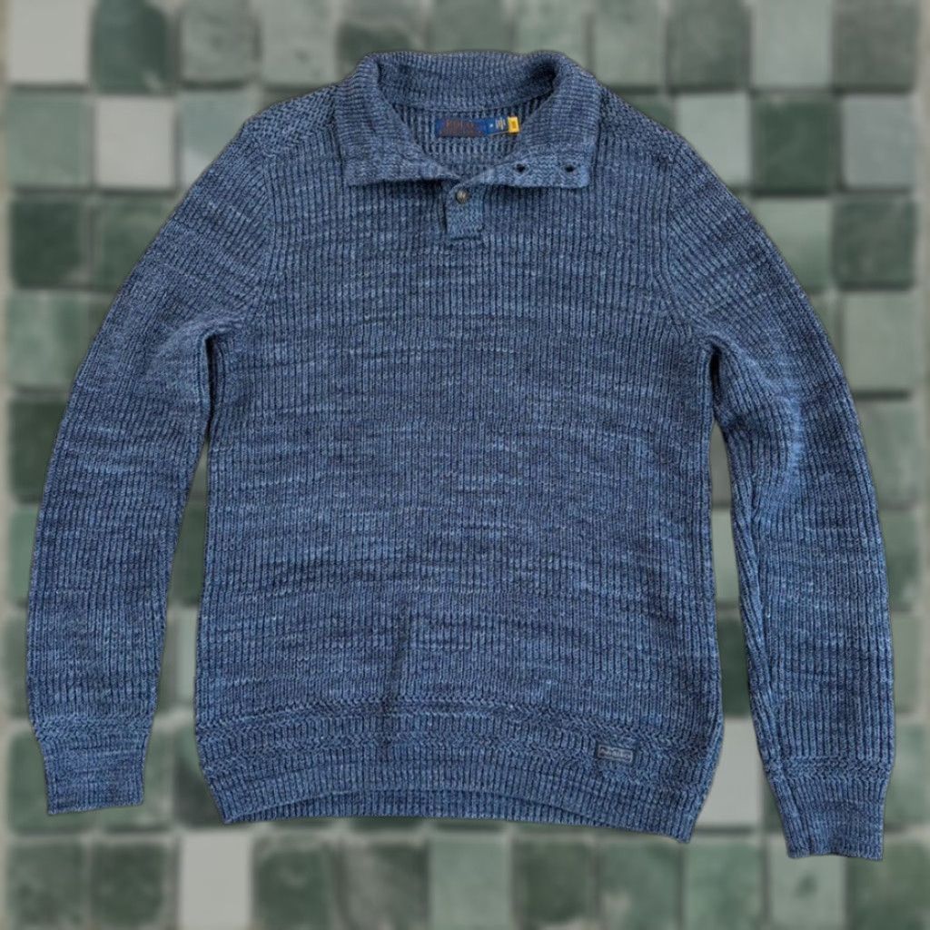 Polo Ralph Lauren Polo Ralph Lauren Sweater Crew Neck Fisherman Knit Marl Blue Men M Regular Size US M / EU 48-50 / 2 - 1 Thumbnail