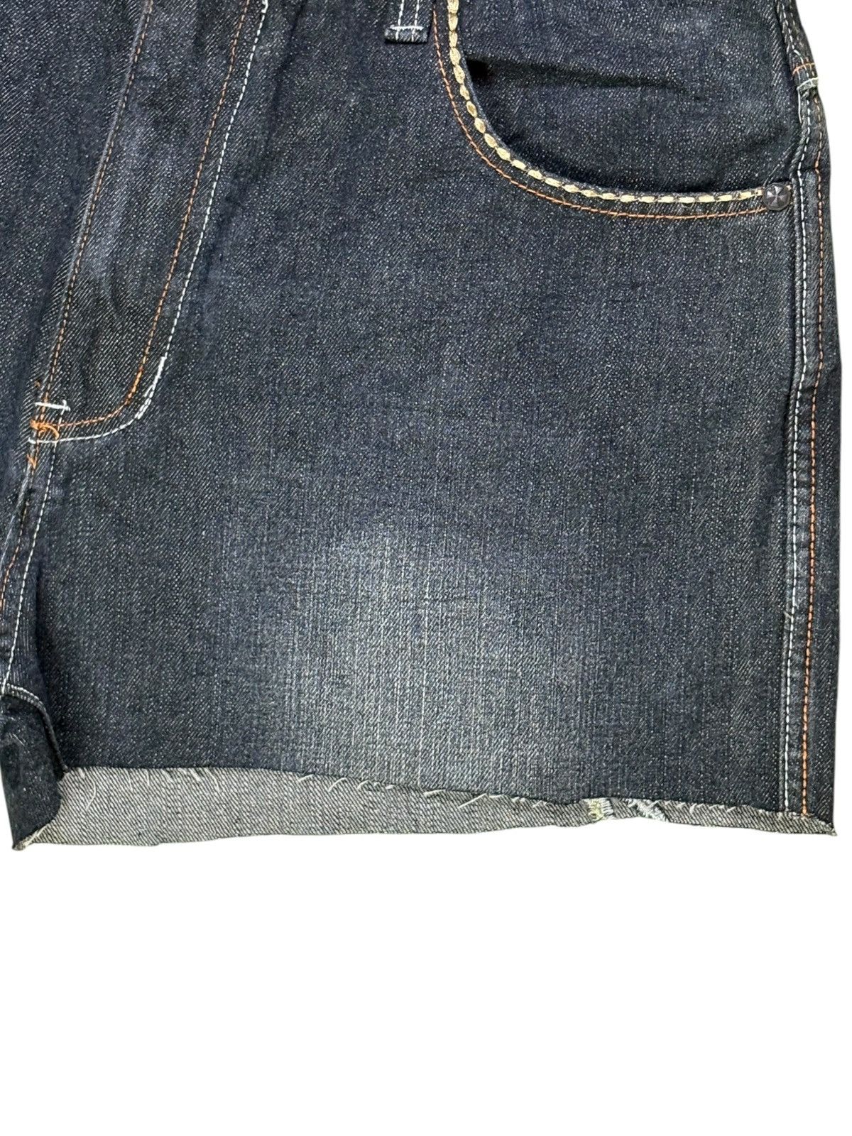 Black Label × Japanese Brand Vintage Black Label Spell Out Embroidery Jean Shorts Size 34" / US 12 / IT 48 - 8 Thumbnail