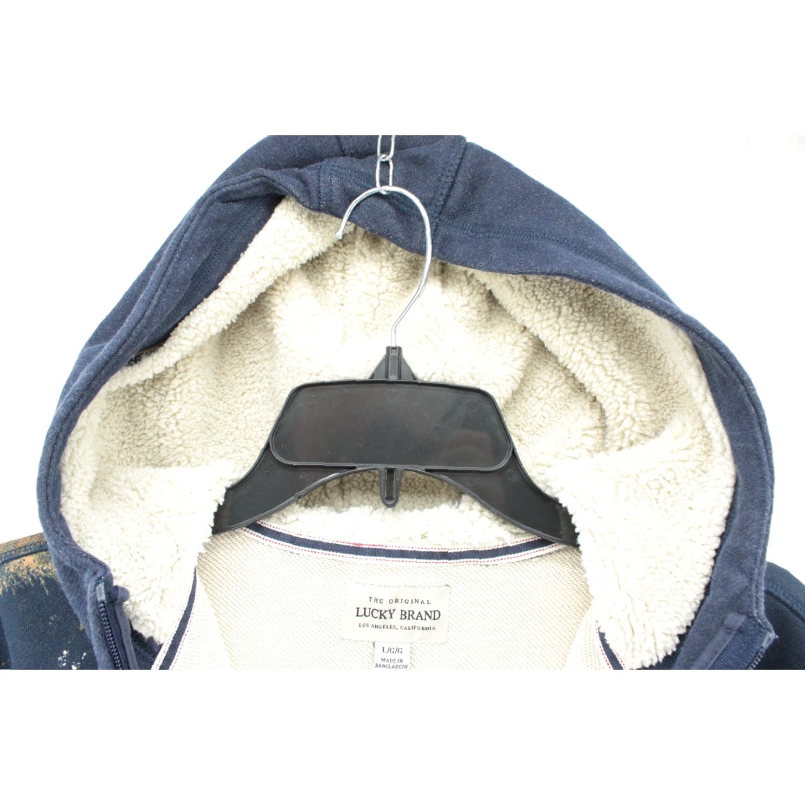 Lucky Brand Lucky Brand Hoodie Women’s L Blue Camo Full Zip Sherpa Lined Hood Boho City Classic Colorful Bohemian Size L / US 10 / IT 46 - 5 Thumbnail