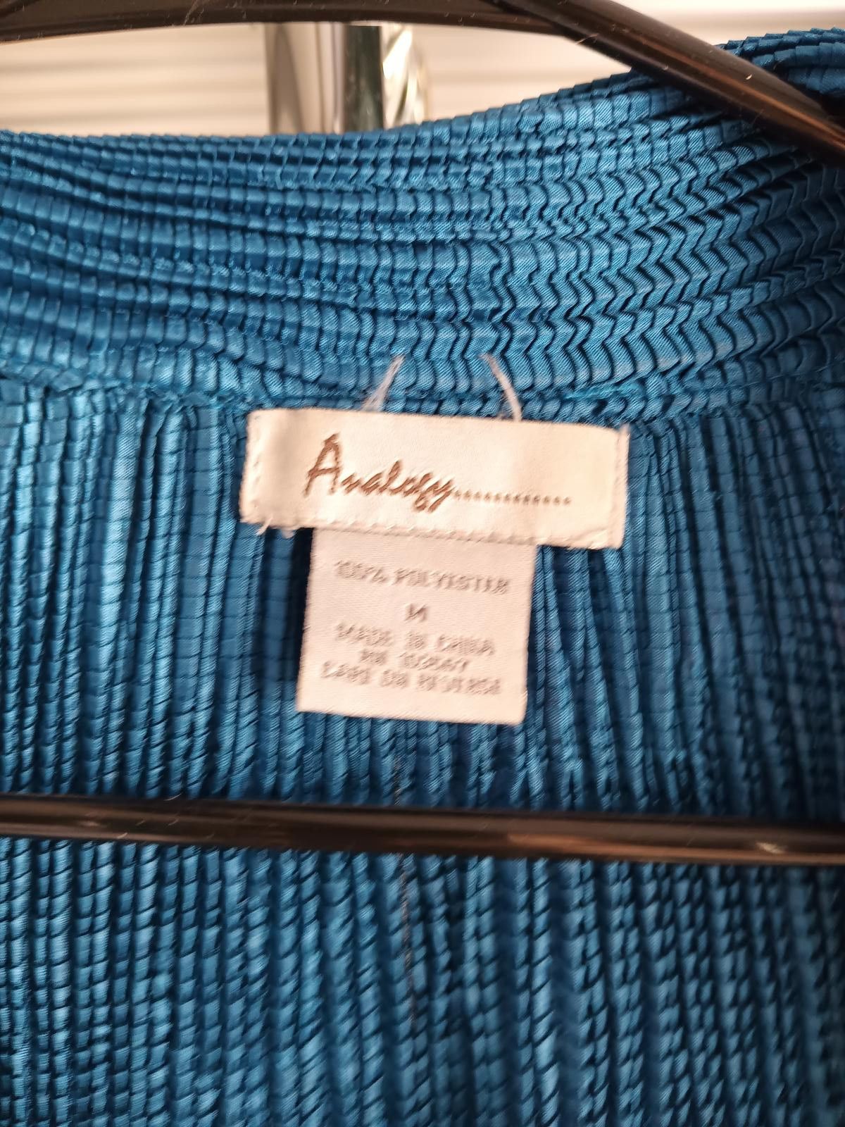 Designer Analeigh Women's Blouse - Vibrant Blue Button-Up Top Size M / US 6-8 / IT 42-44 - 4 Thumbnail