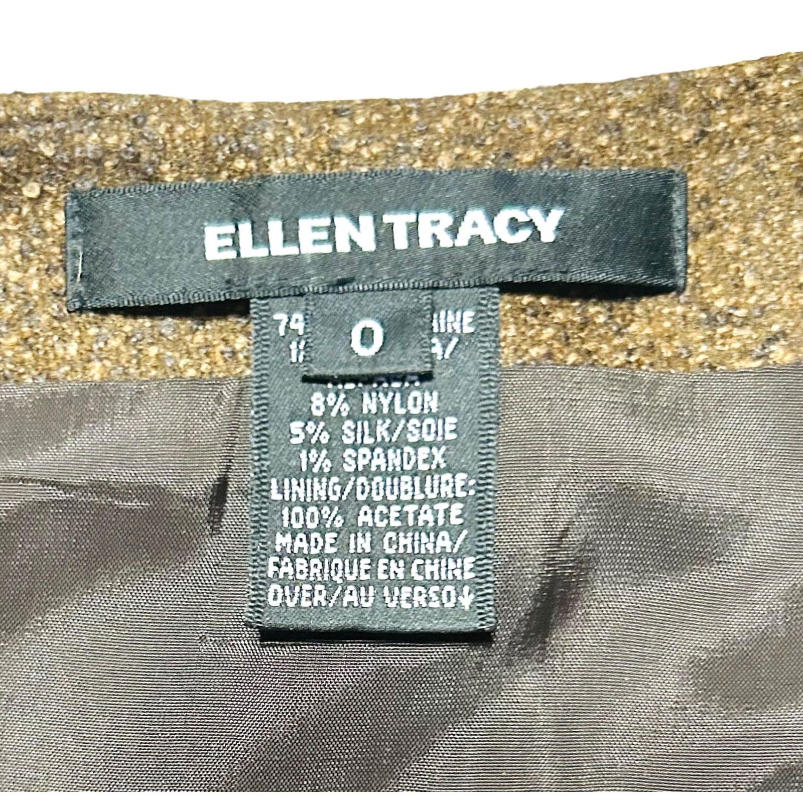 Ellen Tracy VINTAGE Ellen Tracy Skirt Knee Length Brown Wool Blend Pleated Sz 0 Women’s Spring/Winter/Fall All Seasons Lined Zipper Slit-Preppy City 90s Womens Size 25" / US 0 / IT 36 - 7 Thumbnail
