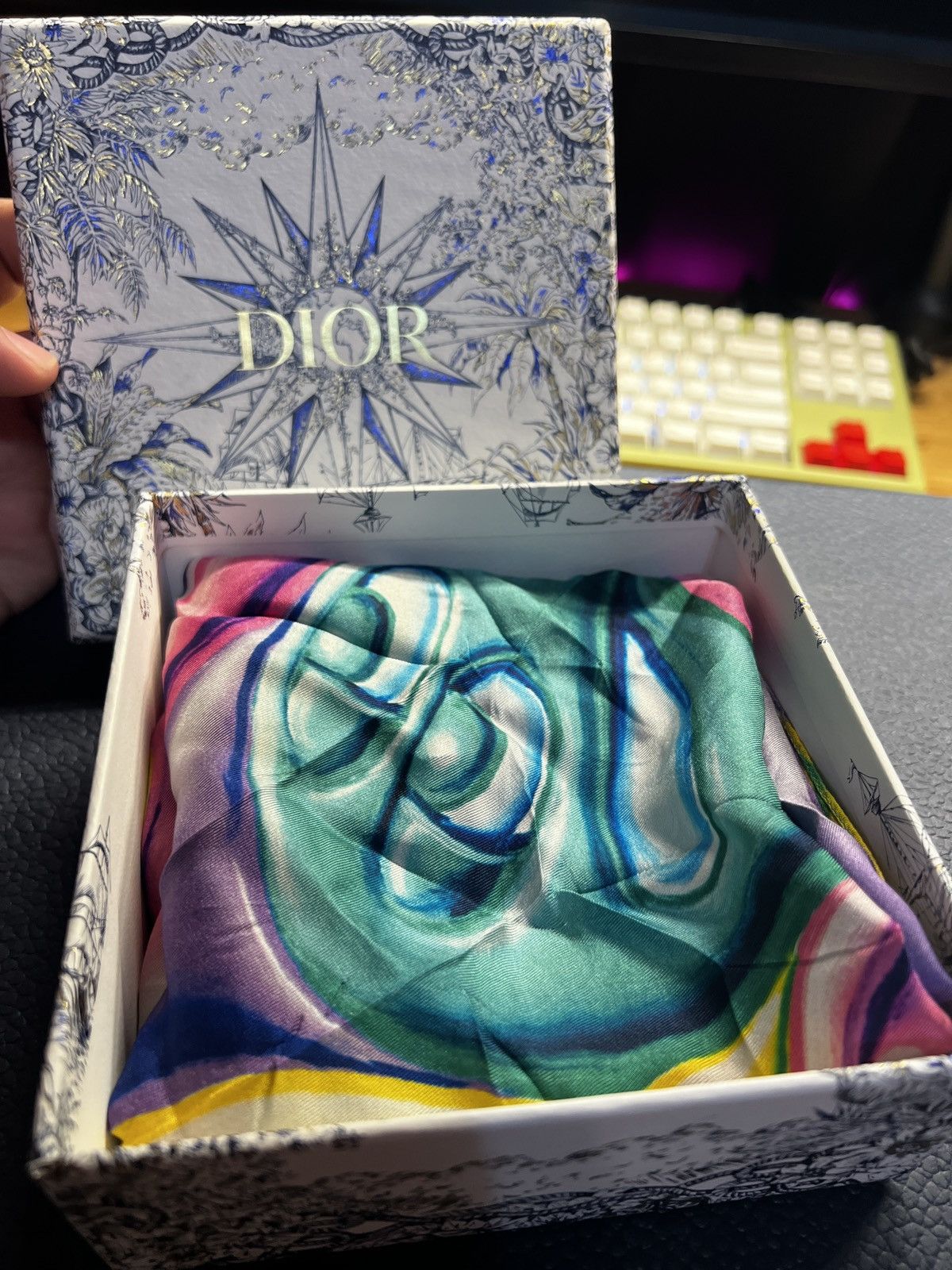 Dior X Kenny Scharf Silk Scarf Bandana, Men's Product Image