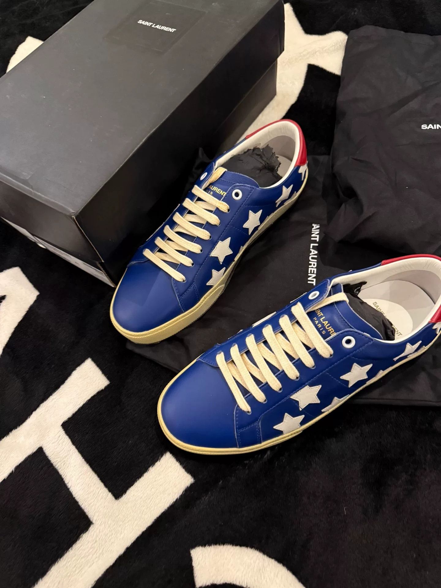 Yves Saint Laurent Blue Saint Laurent Star Sneakers Size US 8 / EU 41 - 1 Thumbnail