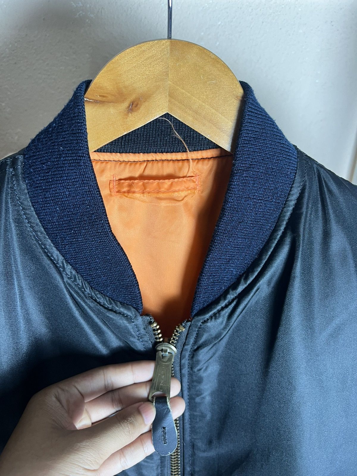 Other Vintage MA-1 Bomber Jacket Reversible Black Orange IDEAL Zip Size US L / EU 52-54 / 3 - 2 Thumbnail