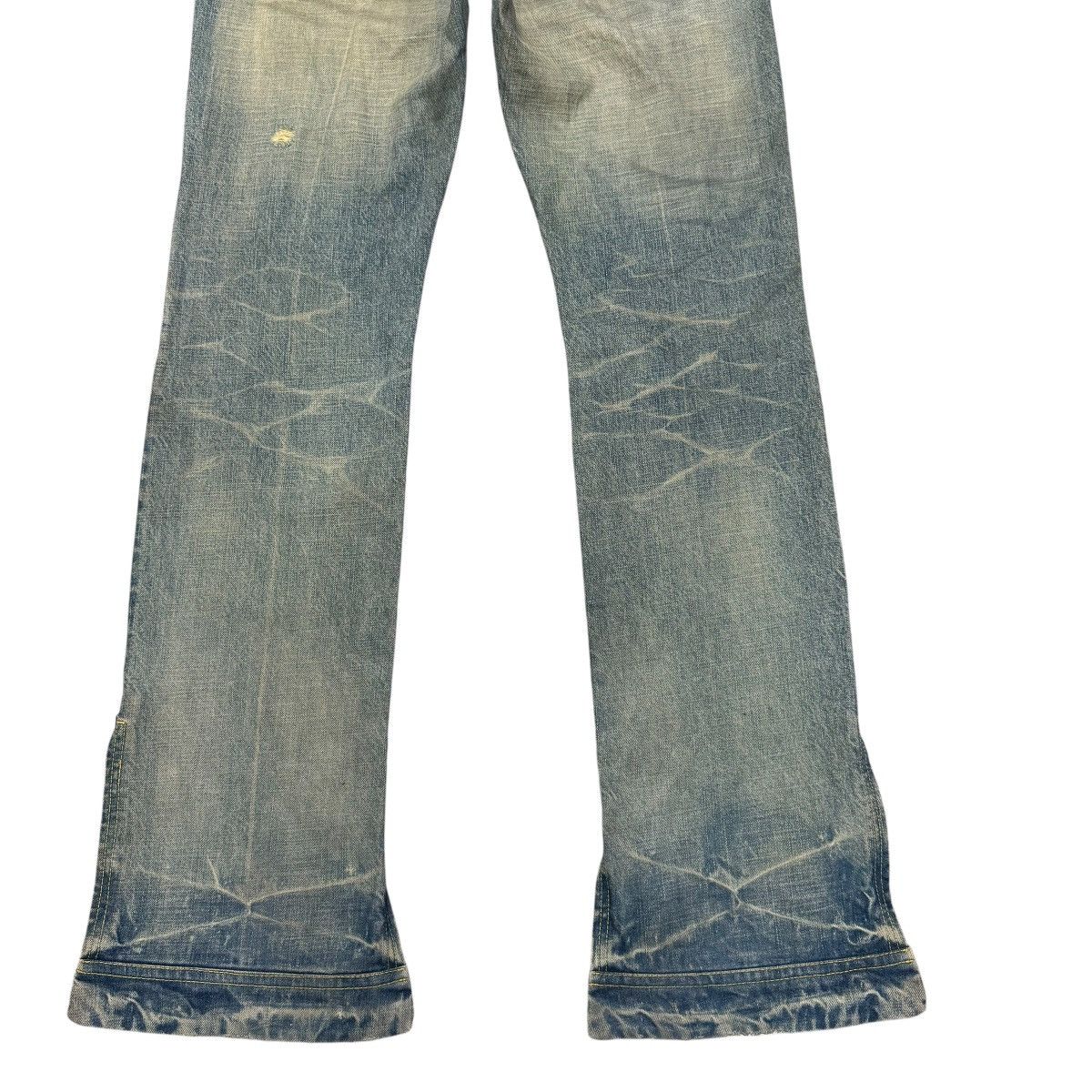 Japanese Brand Rico Mudwash Denim Flare Jeans Distressed Size US 33 - 15 Thumbnail