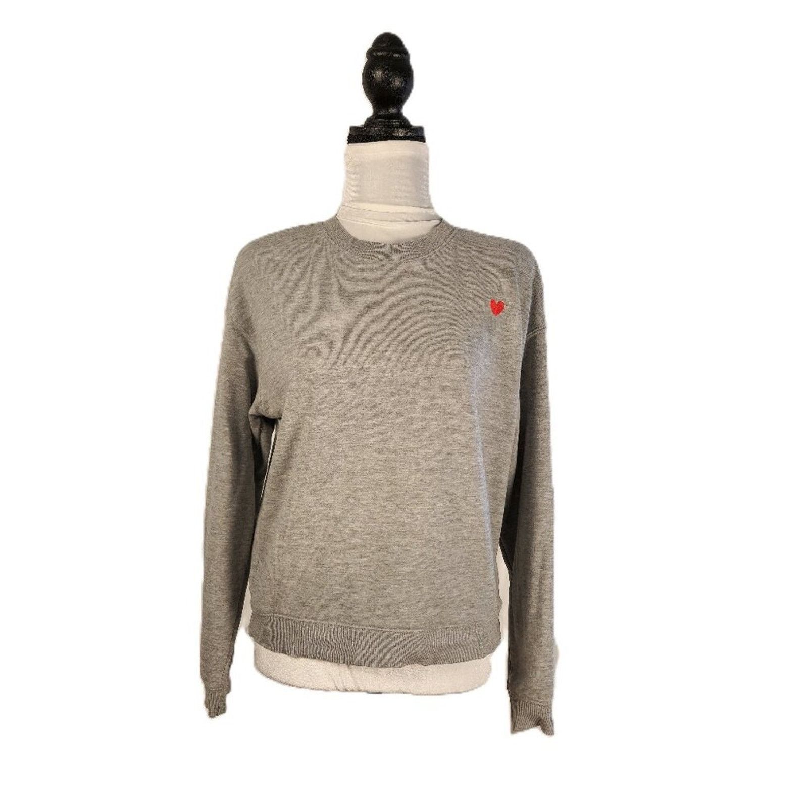 Divided Divided Gray Top with Embroidered Heart Detail - Size Small Size S / US 4 / IT 40 - 1 Thumbnail
