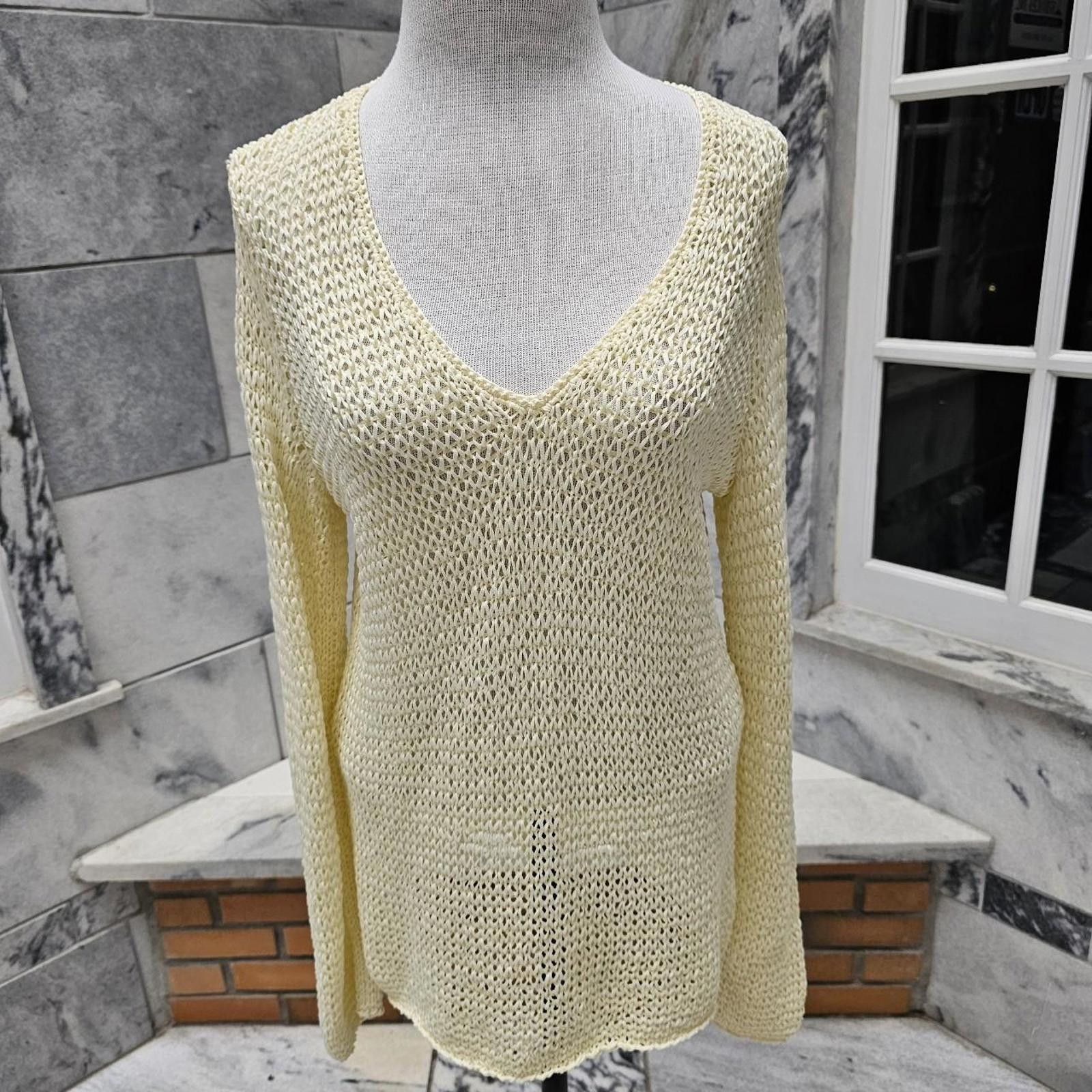 Designer J. Jill Women's Cream Knitted Cream Sweater Size L / US 10 / IT 46 - 2 Thumbnail