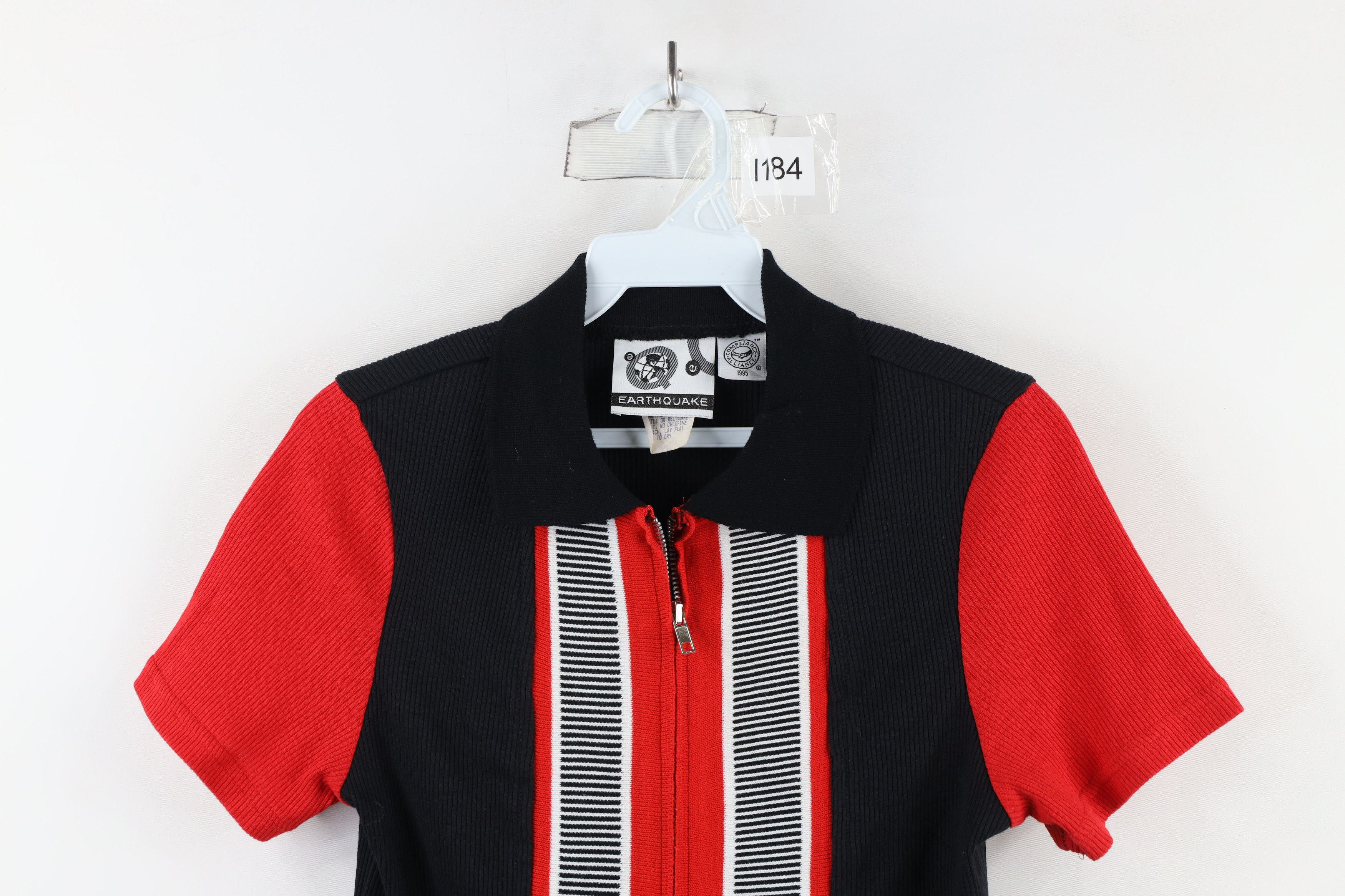 Vintage Vintage 90s Streetwear Knit Full Zip Collared Polo Shirt USA Size M / US 6-8 / IT 42-44 - 2 Thumbnail