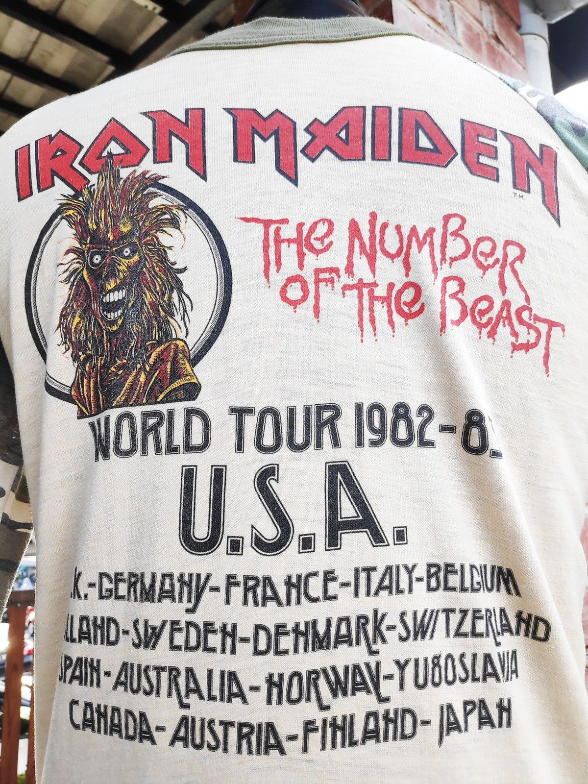 Iron Maiden Vintage IRON MAIDEN 82/83 Camo Sleeve Size US M / EU 48-50 / 2 - 5 Thumbnail