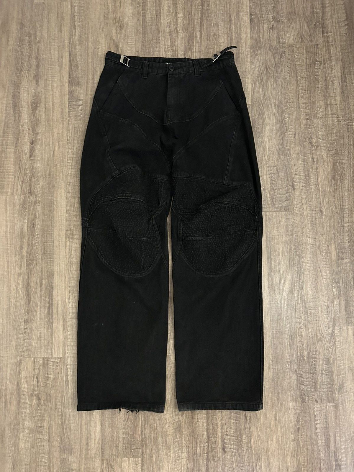 PROJECT G/R PROJECT G/R COATED BIKER ARMOURED FLARE PANTS Size 1