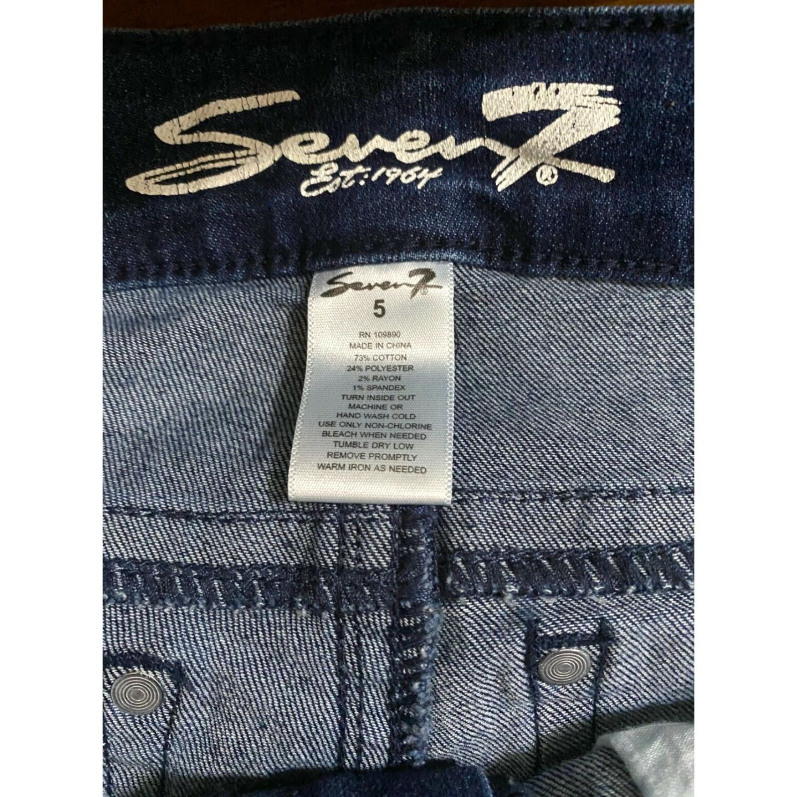 Vintage NWT Seven7 Ankle Skinny Jeans Blue Size 5 Womens Regular Rise High Stretch Jeans Womens Jeans Size 27" / US 4 / IT 40 - 5 Thumbnail