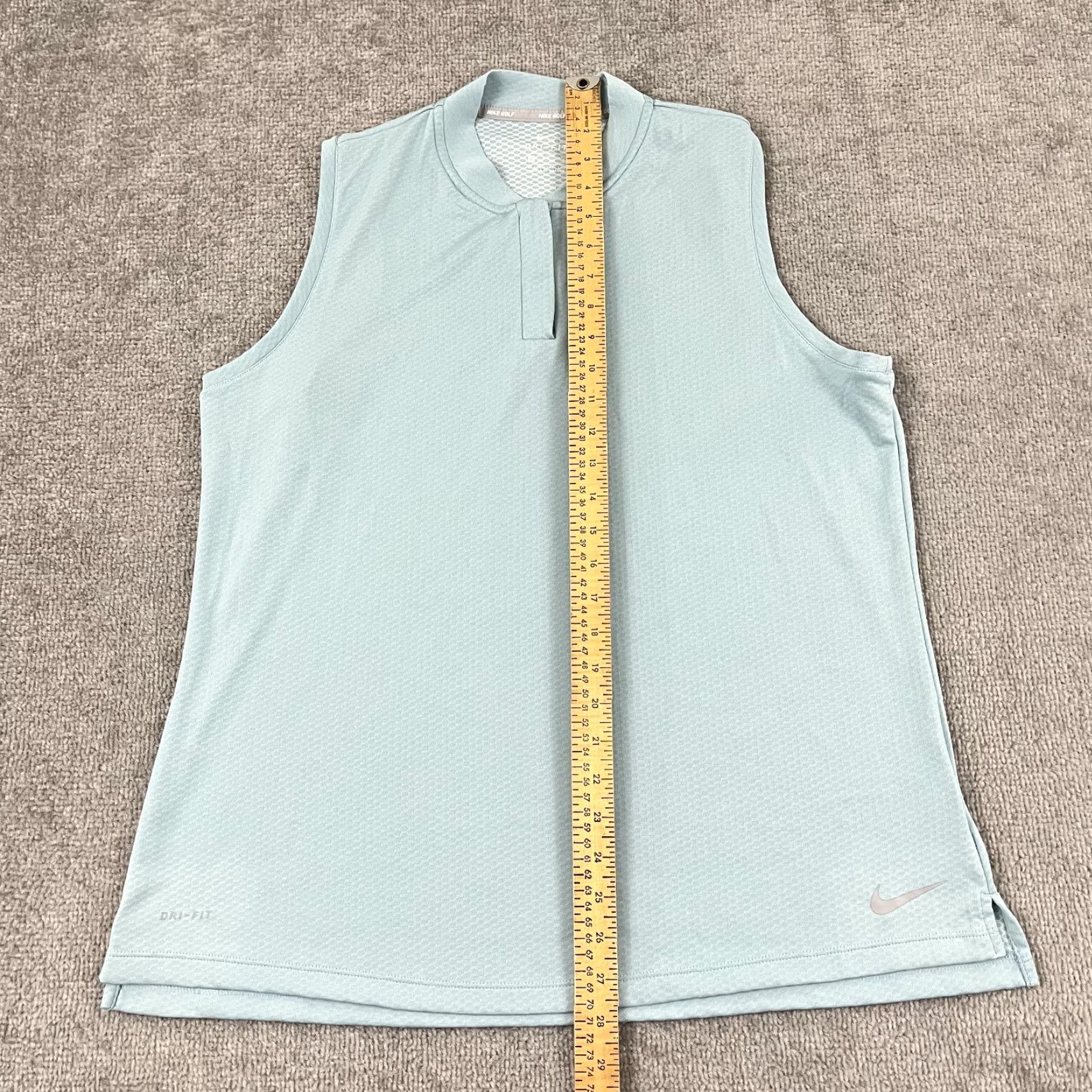 Nike NIKE Dri-Fit Golf Polo Shirt Womens XL Blue Sleeveless Zip Polo Casual Athletic, Shirt, Pullover, Classic Outdoor Sports, Golf, Tennis, Women Size XL / US 12-14 / IT 48-50 - 5 Thumbnail