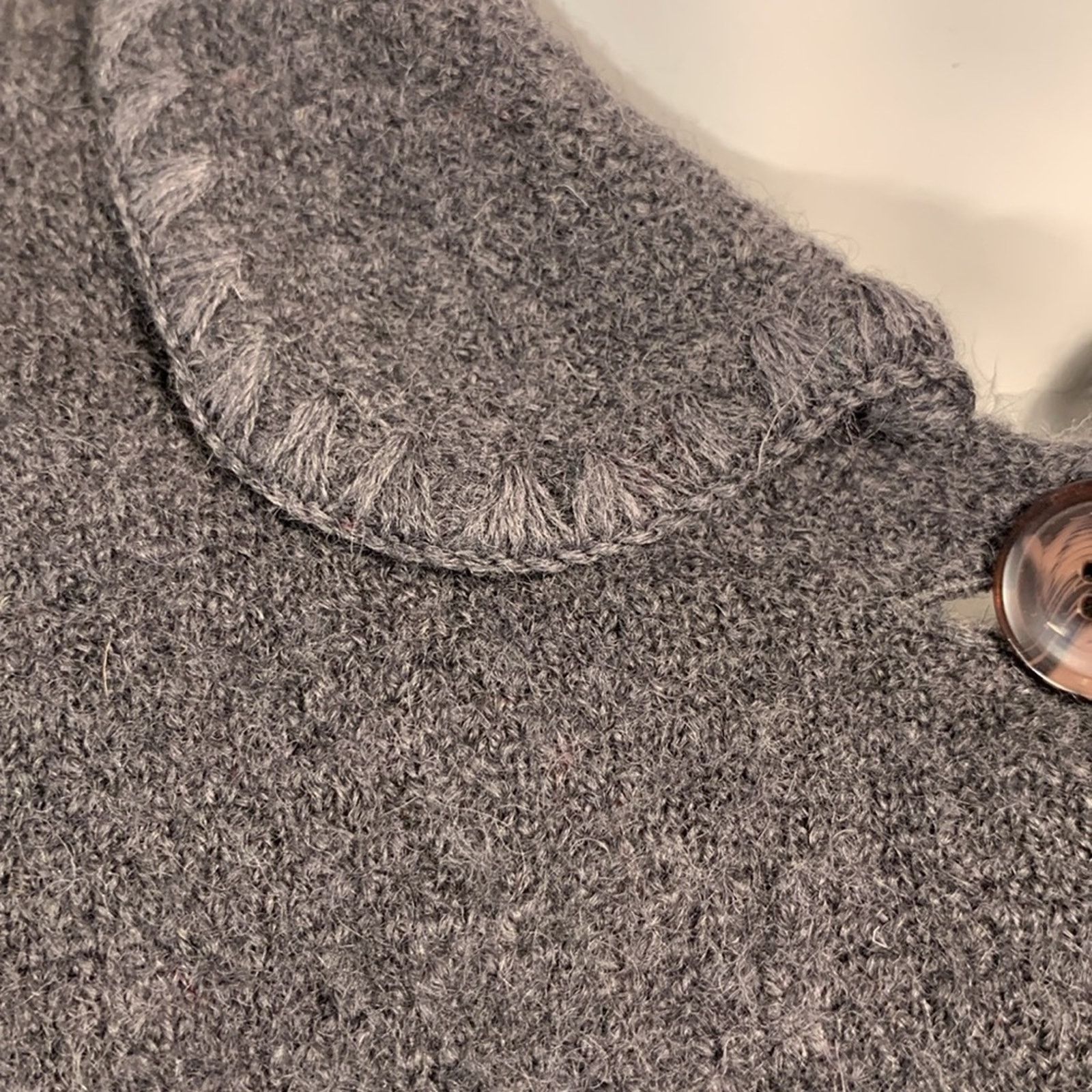 Vintage Squaw Valley gray wool cardigan sweater with whipstitch trim Size L / US 10 / IT 46 - 7 Thumbnail