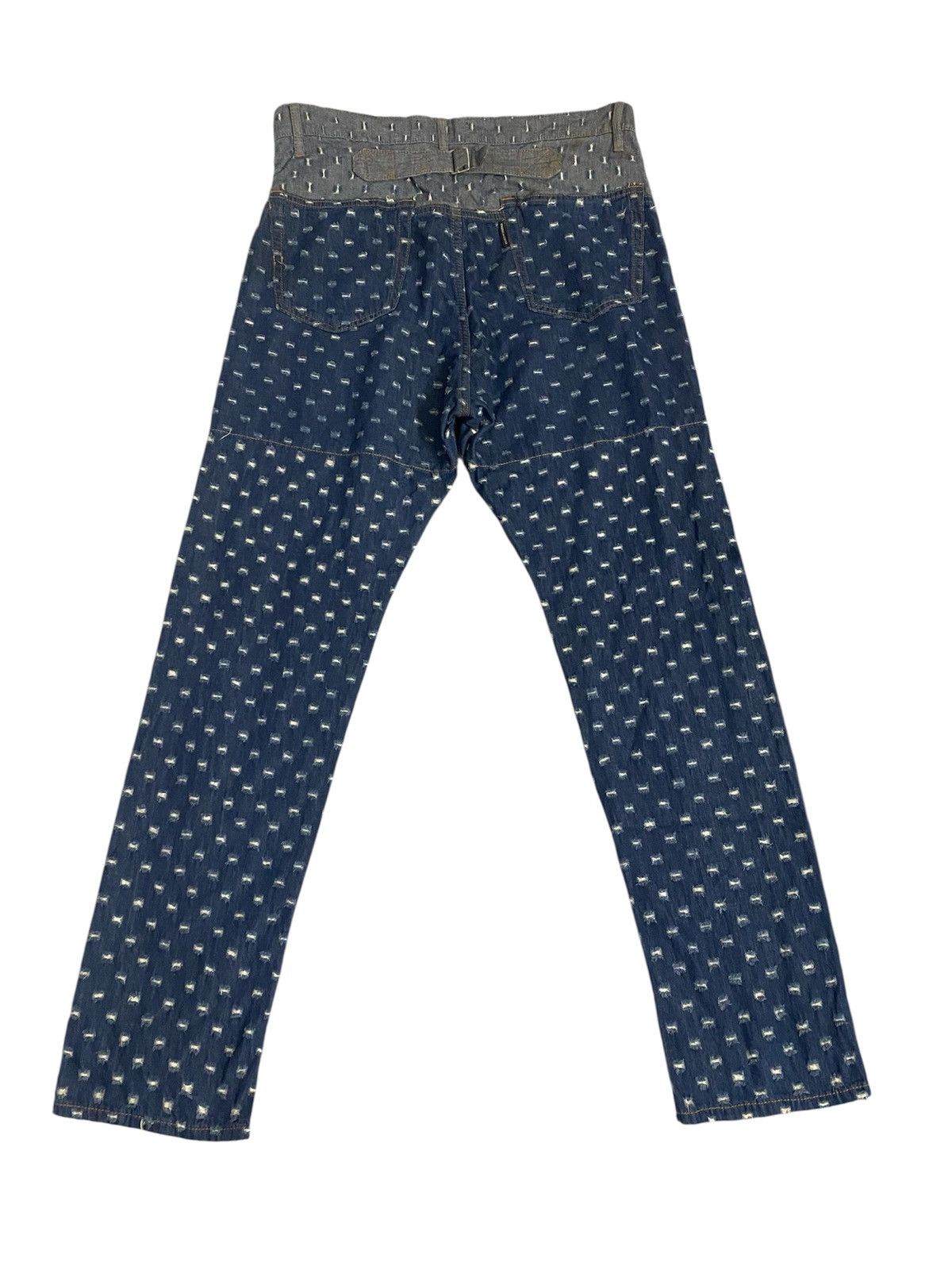 CABANE de ZUCCa Cabane de Zucca Distressed Patchwork Denim Jeans Size US 34 / EU 50 - 4 Thumbnail