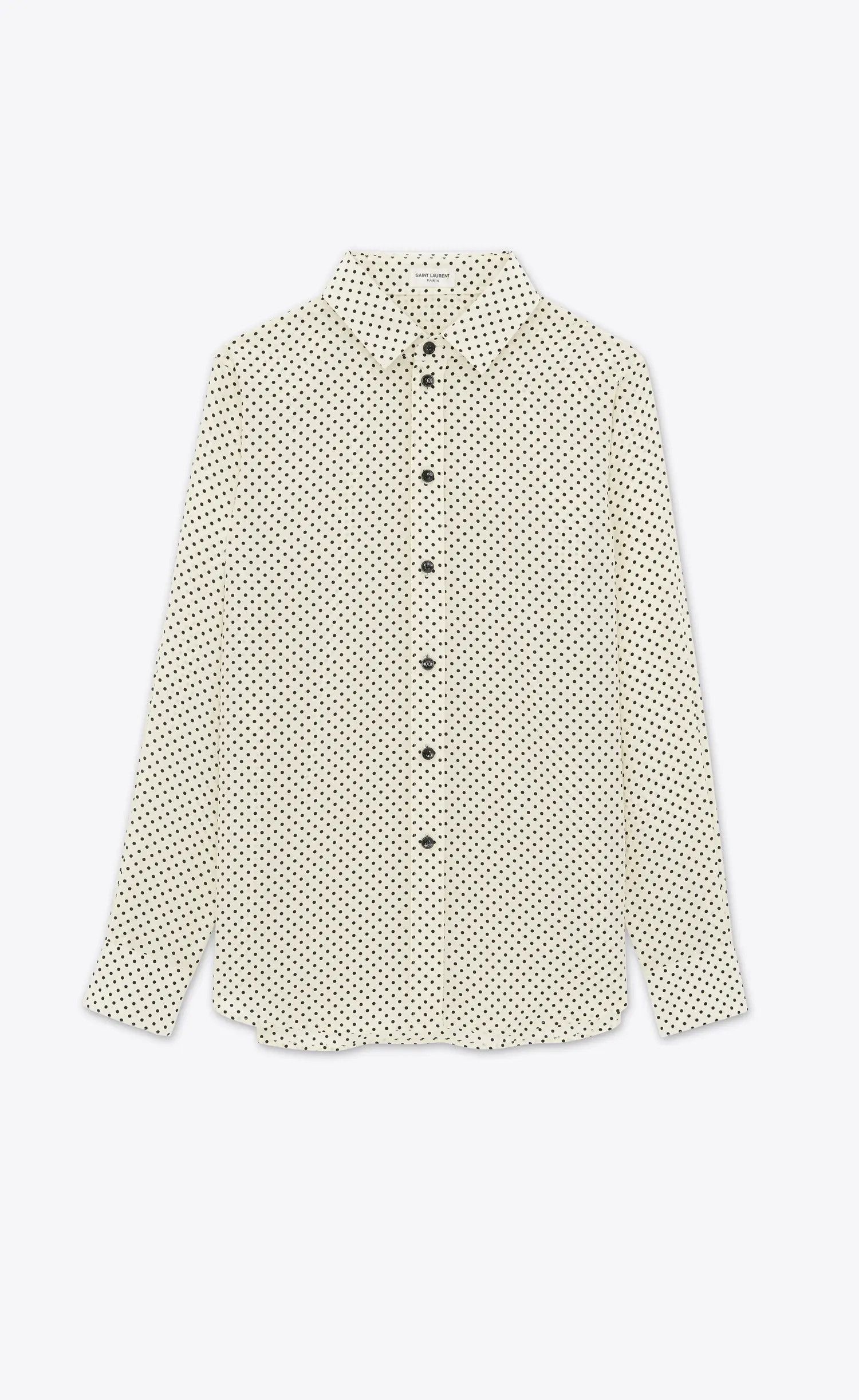 Saint Laurent Paris o1s1wg110225 710448 Classic Shirt Dotted Crepe de Chine Size XS / US 0-2 / IT 36-38 - 1 Thumbnail