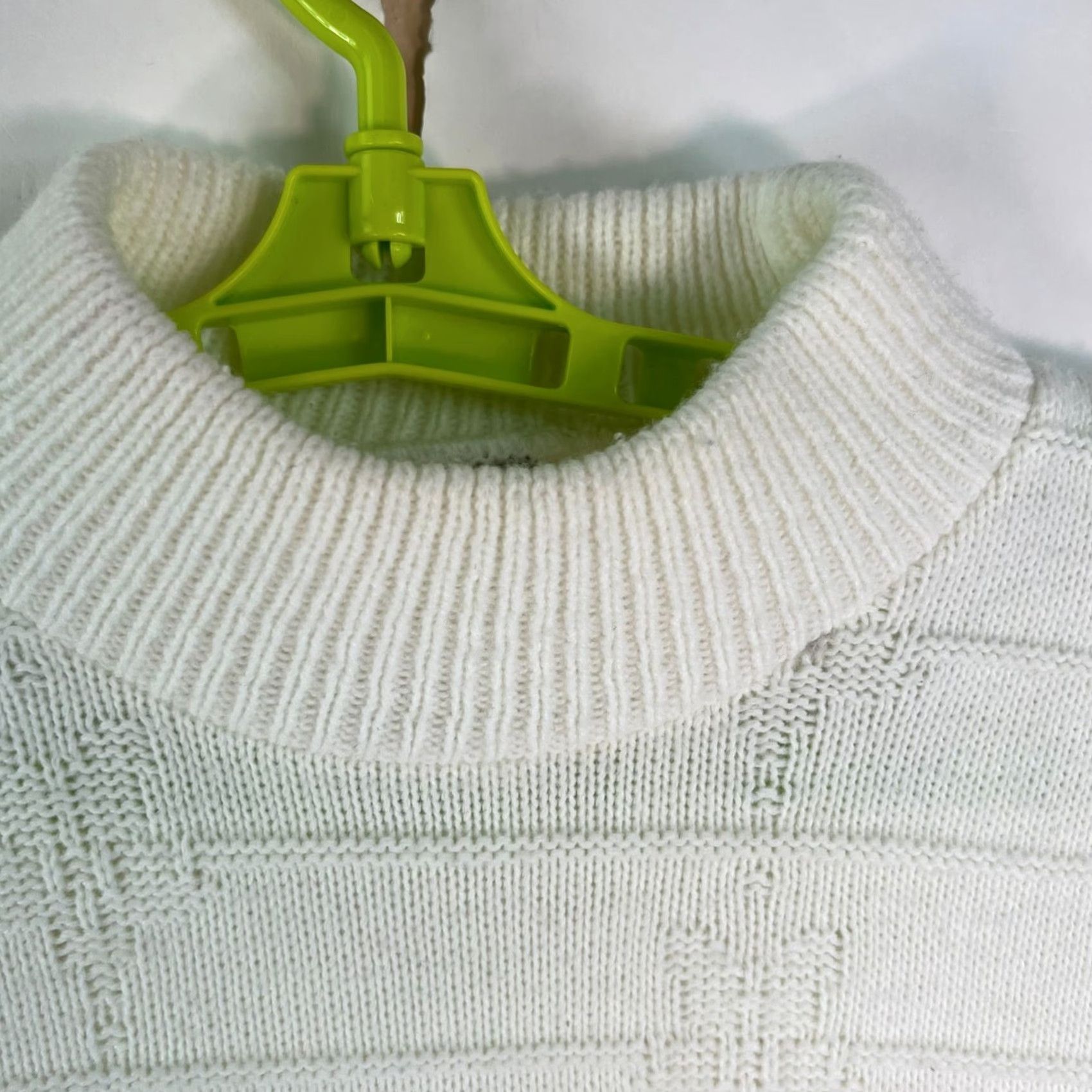 Vintage Bears Crossing Womens Geometric Ivory Knit Sweater Size M USA Made Long Sleeves Size M / US 6-8 / IT 42-44 - 3 Thumbnail