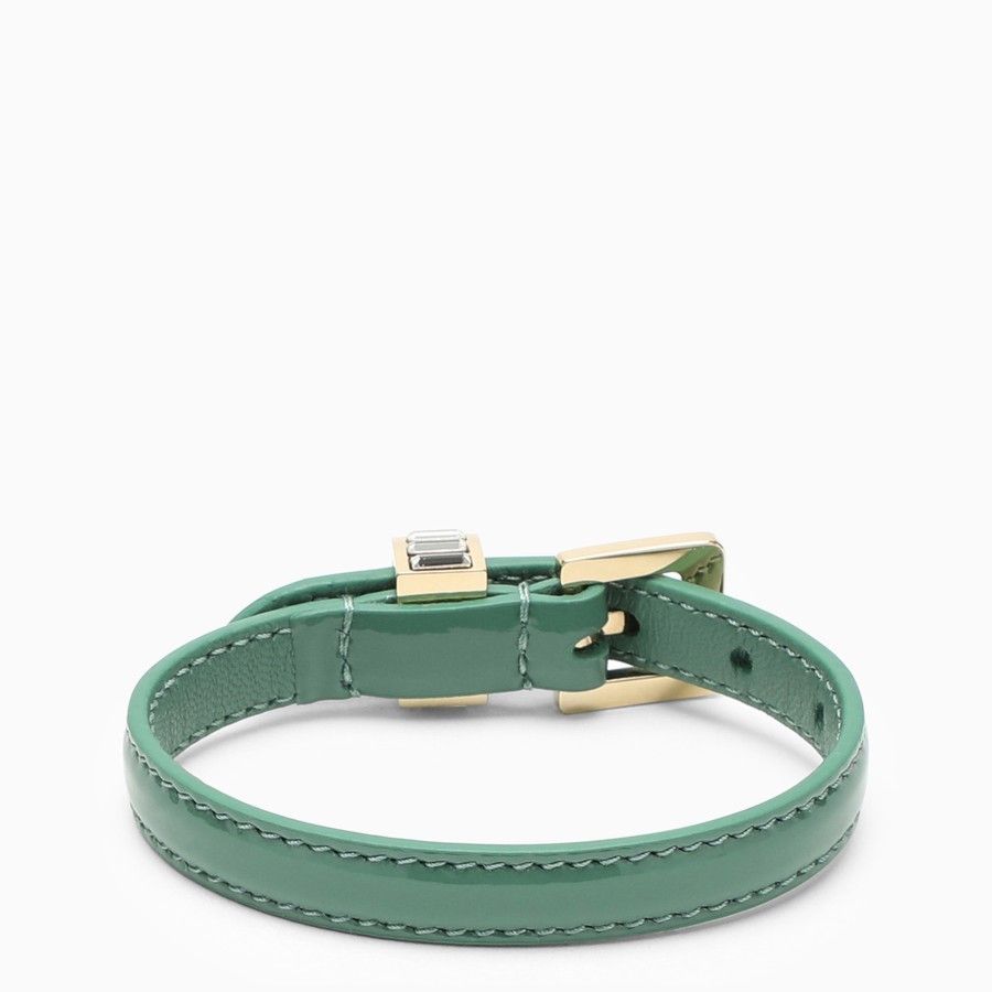 Miu Miu o1d2blof0924 Size: M / Leather Bracelet in Green Size ONE SIZE - 3 Thumbnail