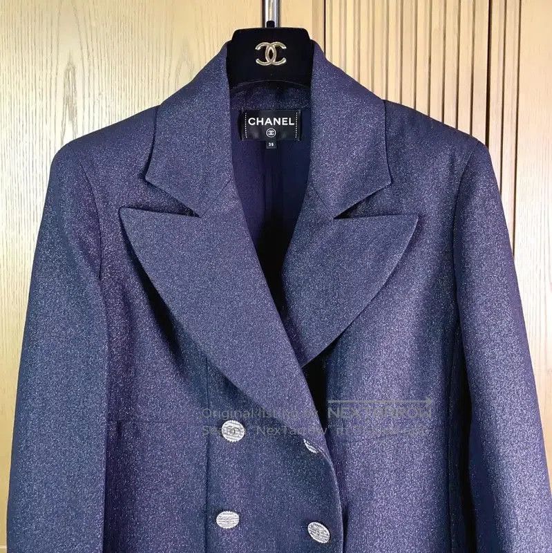 Chanel Chanel Wool Blend Long Sleeve Dress in Navy . Size S / US 4 / IT 40 - 2 Thumbnail