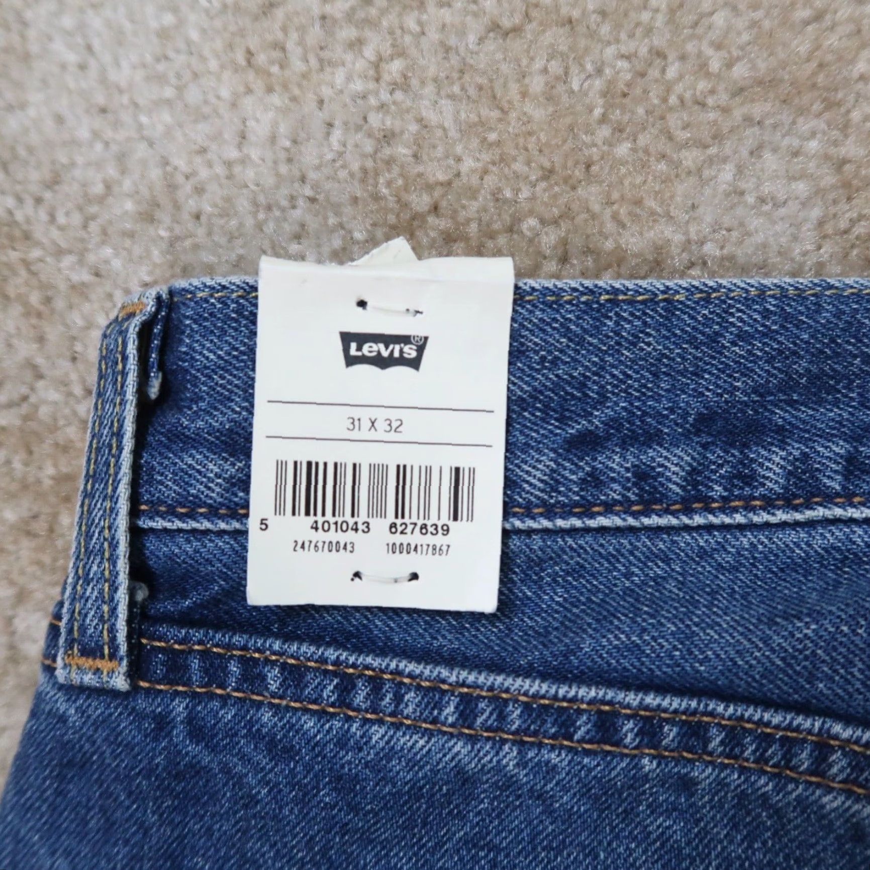 Levi's VINTAGE Levi's Premium 1961 551 Z Relaxed Straight Jeans Men’s 31x32 New Distressed hemp Blue Denim 80s 90s Mens Regular Jeans Size US 31 - 7 Thumbnail