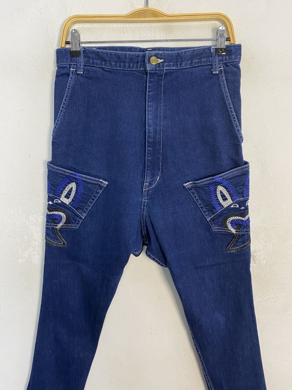 mercibeaucoup Mercibeaucoup Issey Miyake Denim Jeans Baggy Embroidery Logo Size US 31 - 3 Thumbnail