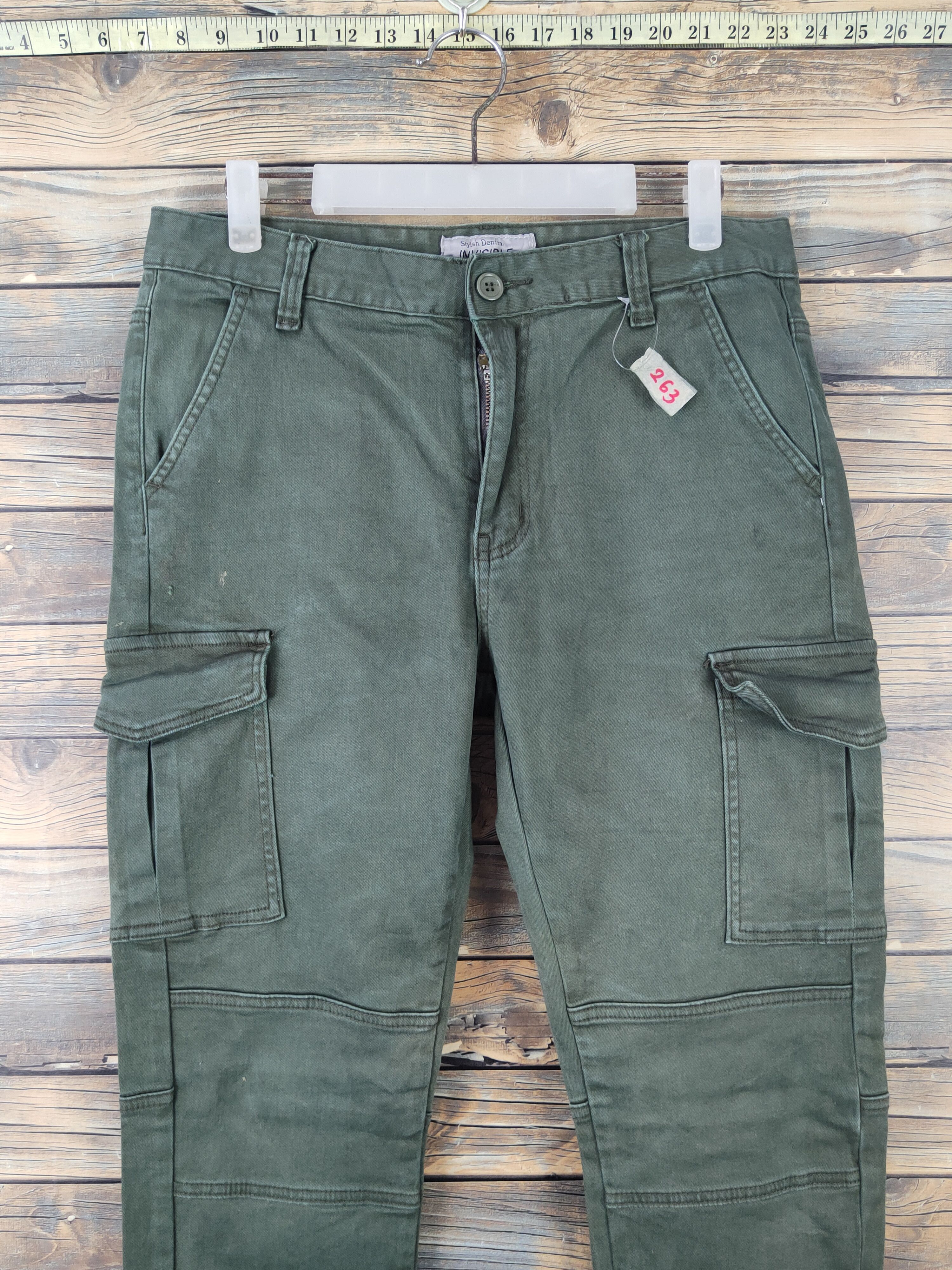 Japanese Brand DLL Invisible Green Multipocket Tactical Cargo Pants #263 Size 31" - 2 Thumbnail