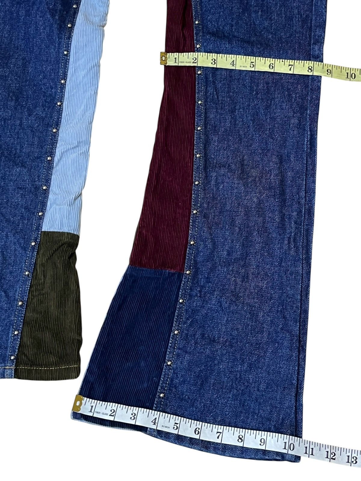 Japanese Brand sick🔥BEBE x KOSIUKO corduroy patchwork & bead flared jeans Size US 34 / EU 50 - 17 Thumbnail