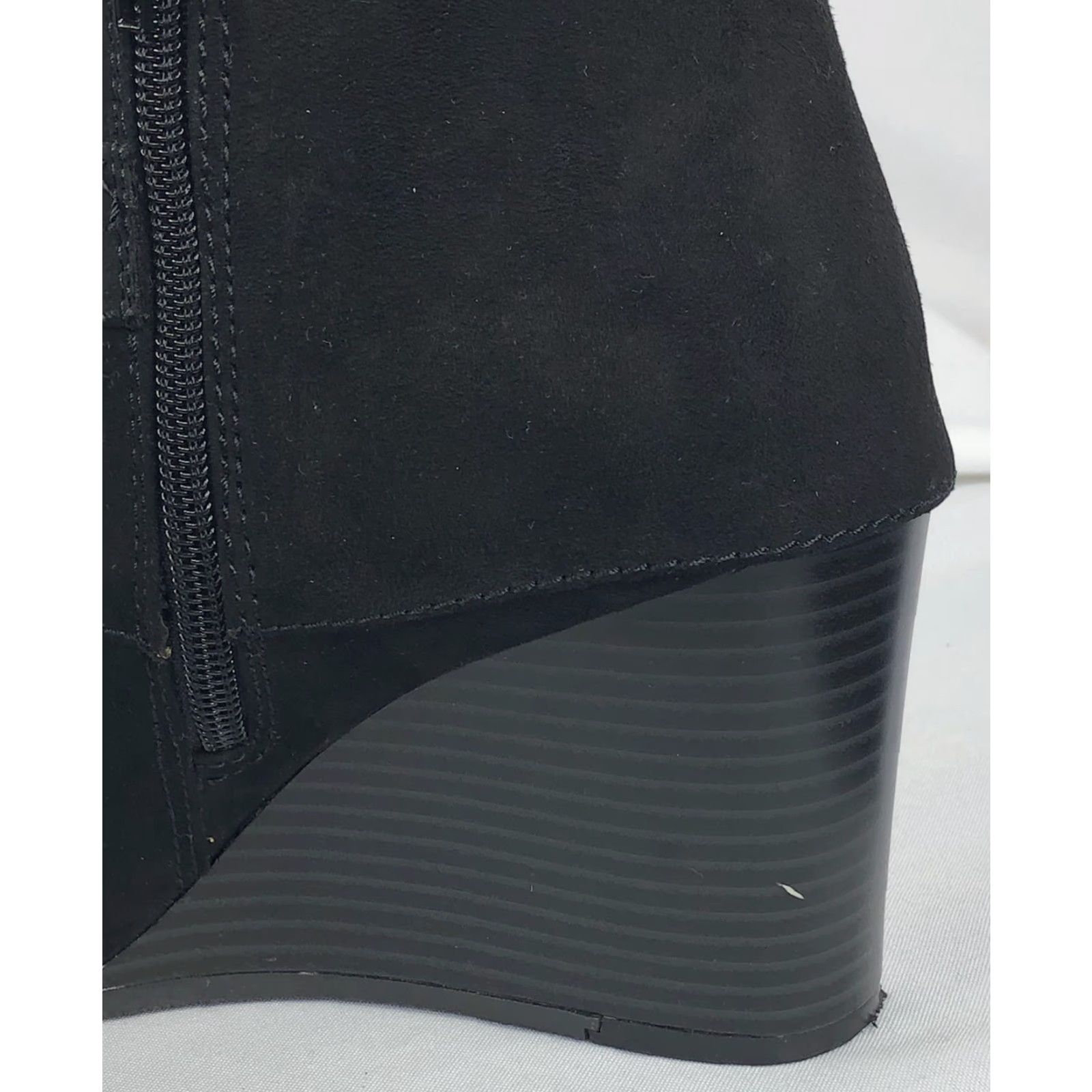 Vintage Arizona Ankle Boots Black 9m AZ Lady Zip Buckle Wedge Heel Boot Womens Shoes Size US 9 / IT 39 - 5 Thumbnail