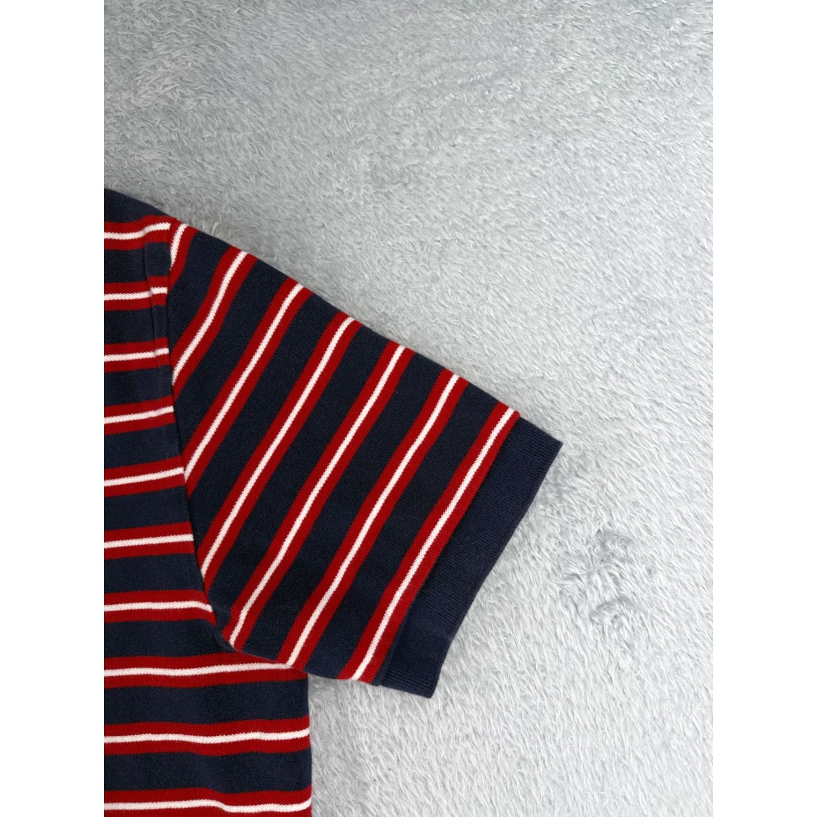 Ralph Lauren VINTAGE Ralph Lauren Polo Shirt Mens Large Red Blue Stripe 100% Cotton Knit Shirt Polo Closed-Ended? Size US L / EU 52-54 / 3 - 2 Thumbnail