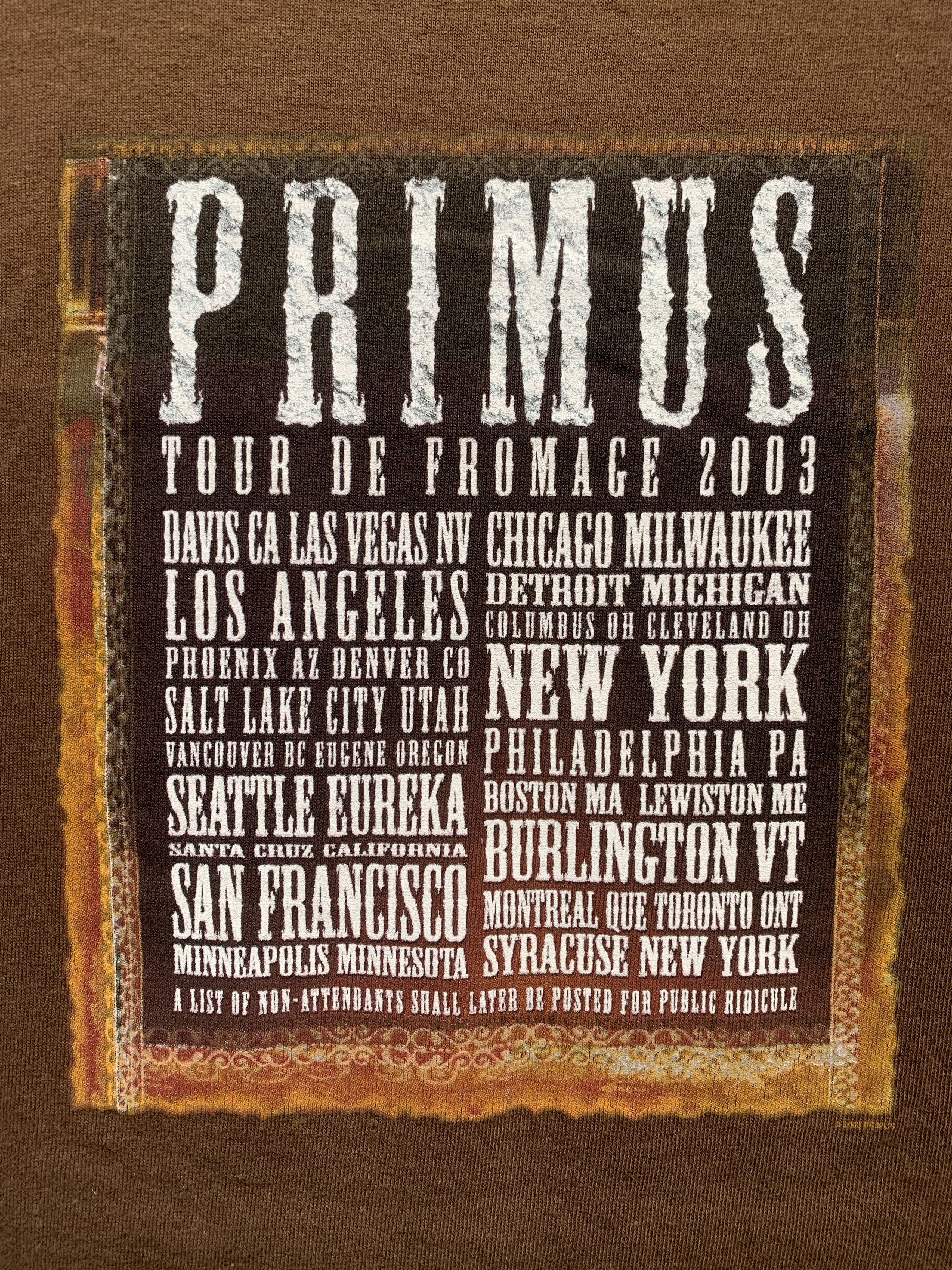 Band Tees Primus Tour de Fromage 2003 Size US M / EU 48-50 / 2 - 5 Thumbnail