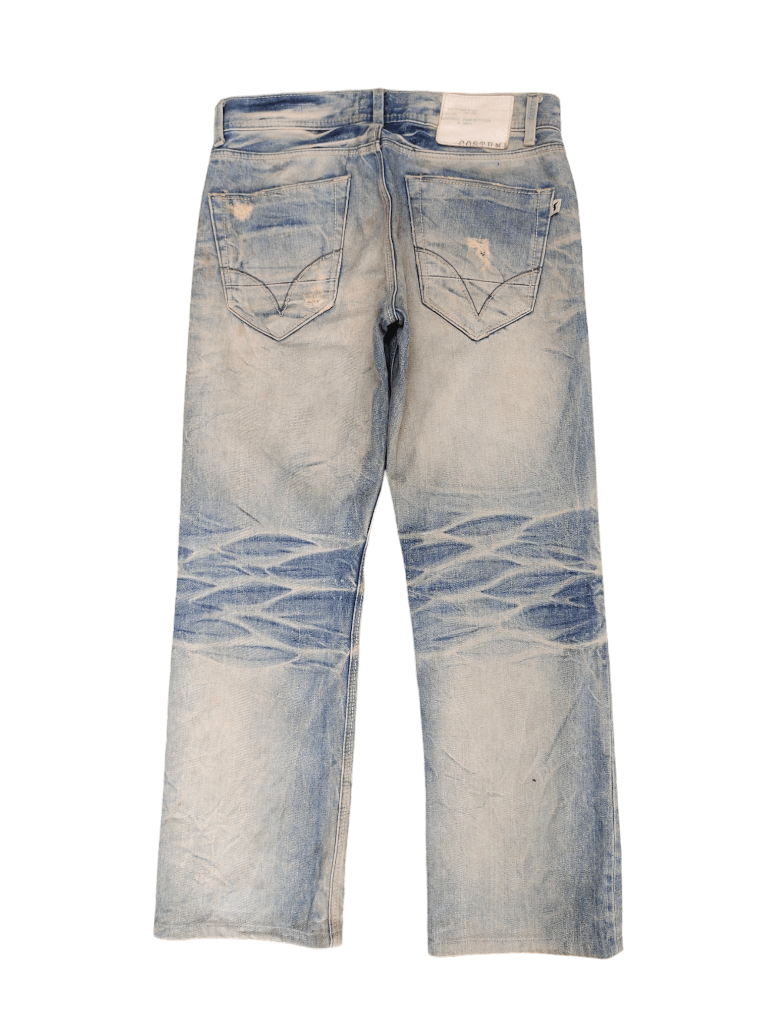 GOSTAR DE FUGA Japanese Brand A.V.H Custome Clawmark Distress Faded Jeans Size US 32 / EU 48 - 10 Thumbnail