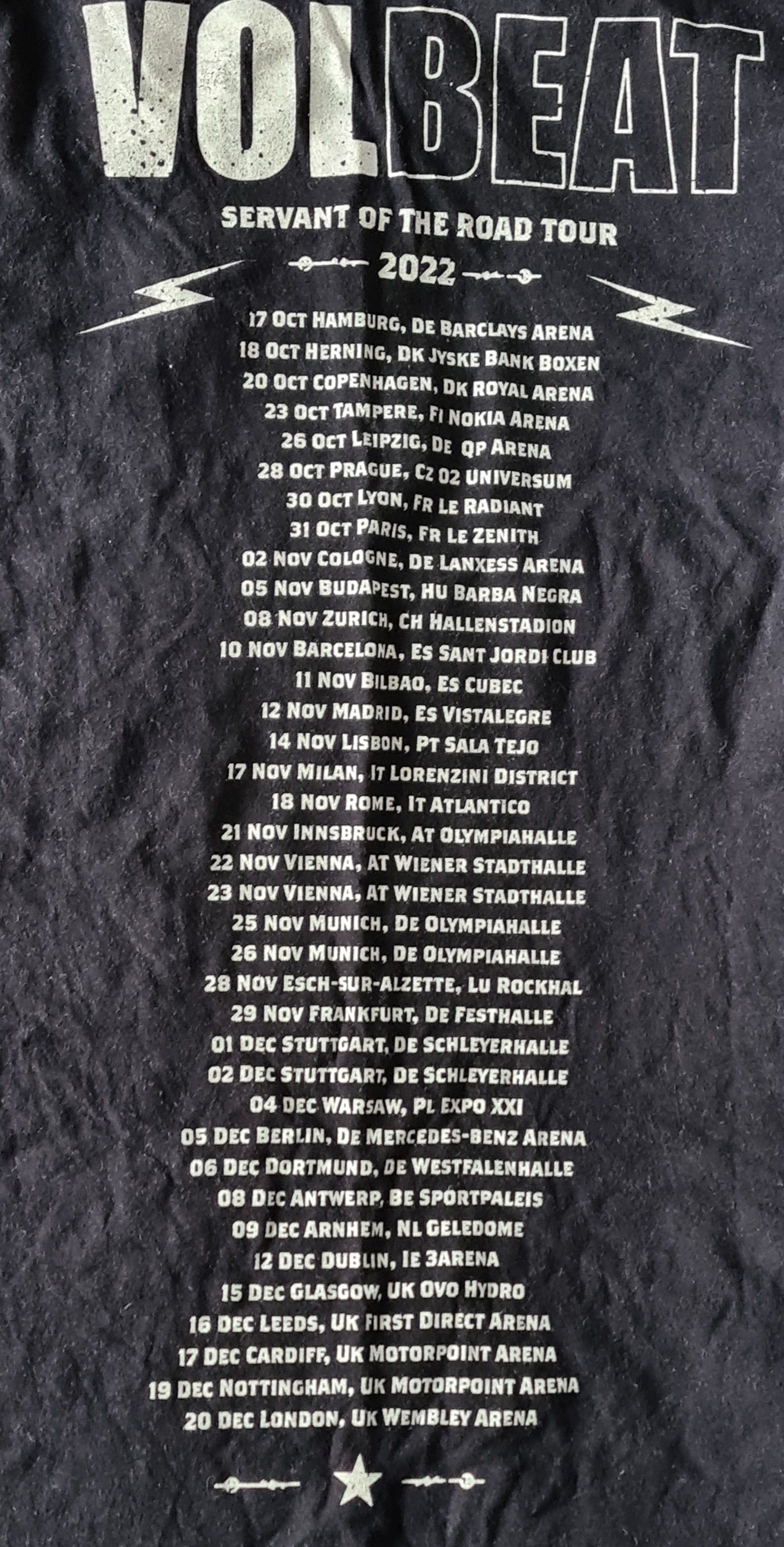 Gildan VOLBEAT Servant Of The Road Tour 2022 shirt Size US XL / EU 56 / 4 - 3 Thumbnail